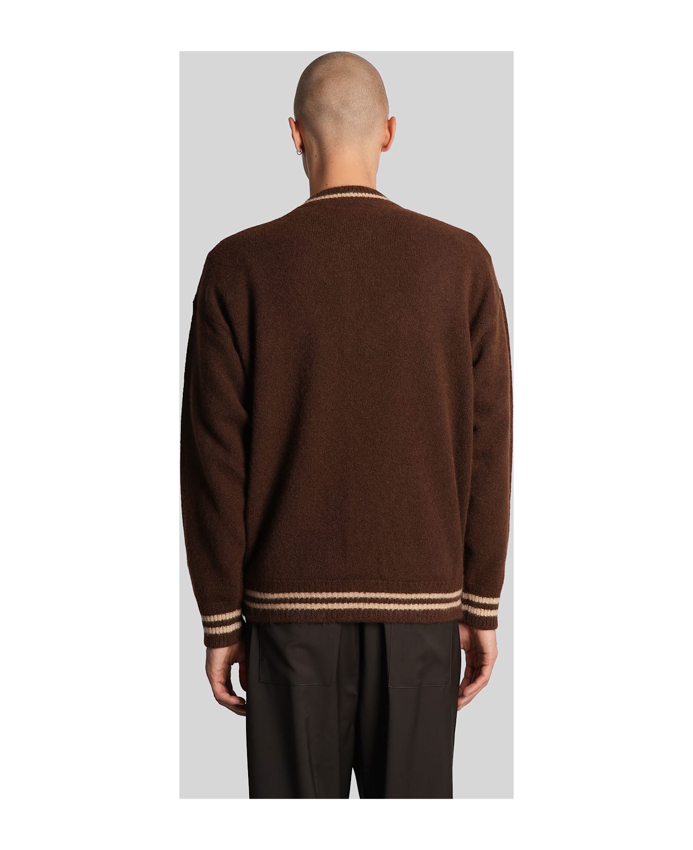Laneus Bomber Jacket In Brown Cashmere - brown