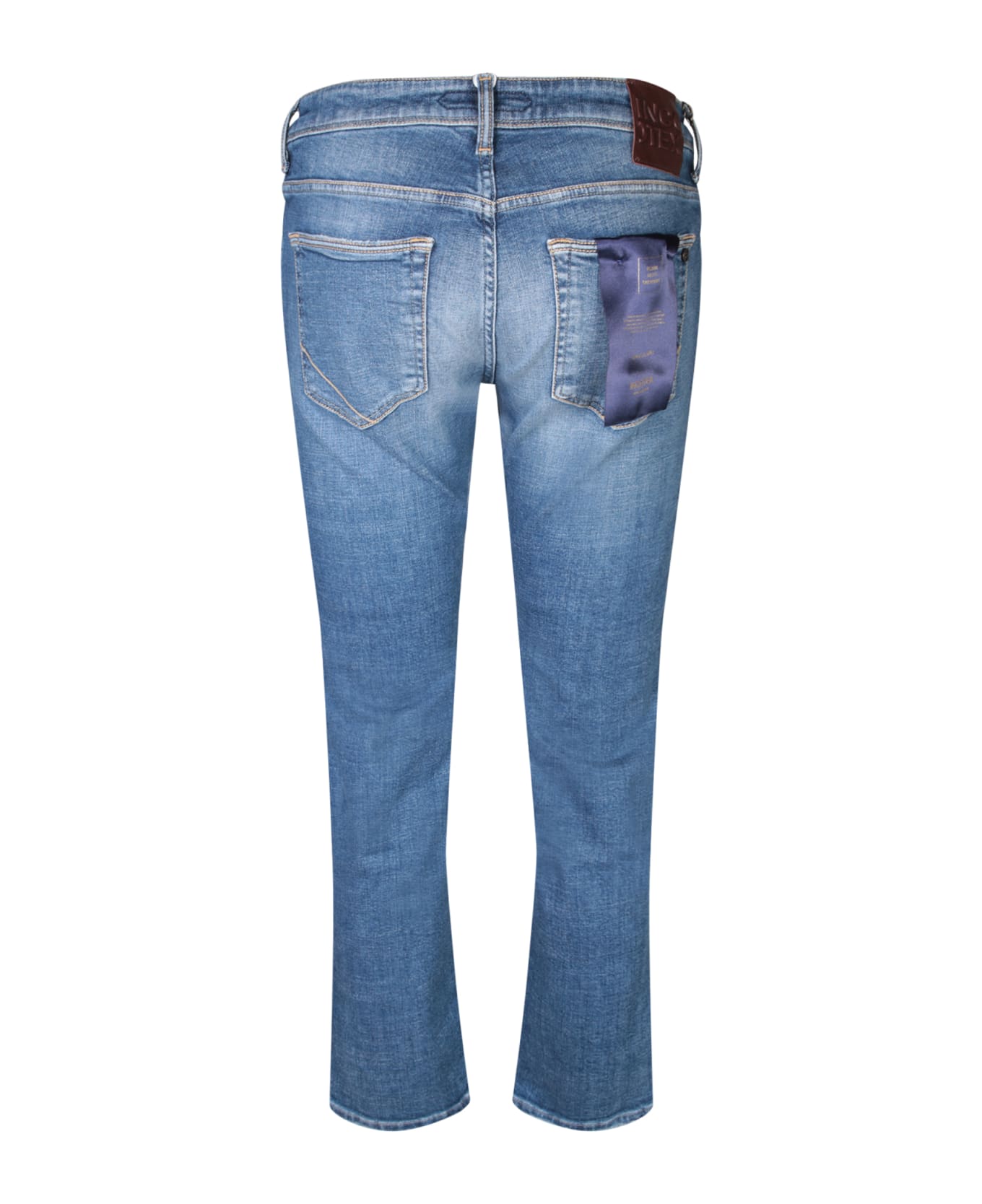 Incotex 5t Distressed Blue Jeans - Blue