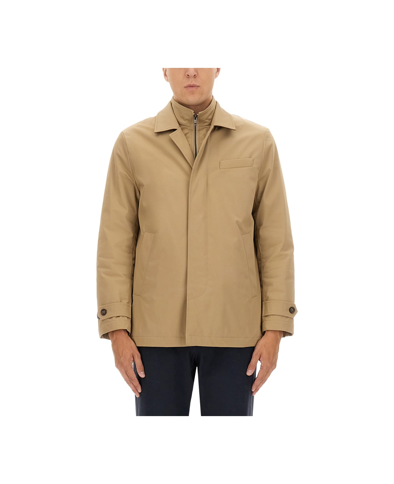 Fay "morning" Double Front Jacket - BEIGE