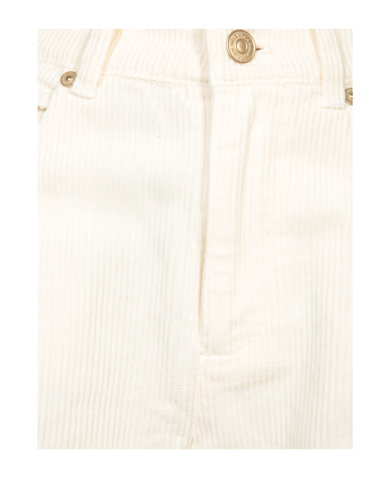 7 For All Mankind Tess White Corduroy Trousers - White