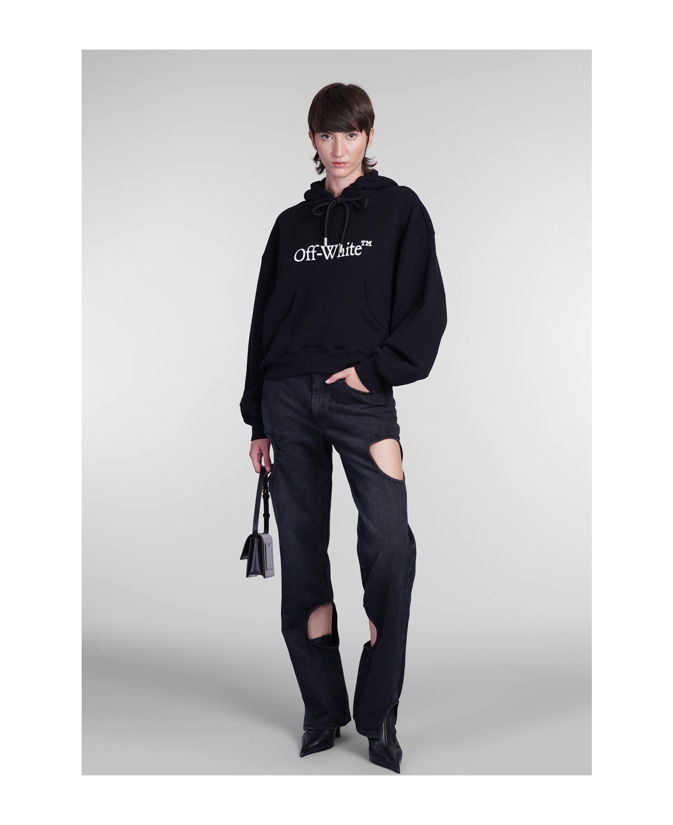 Off-White Sweatshirt In Black Cotton - BLACK WHITE