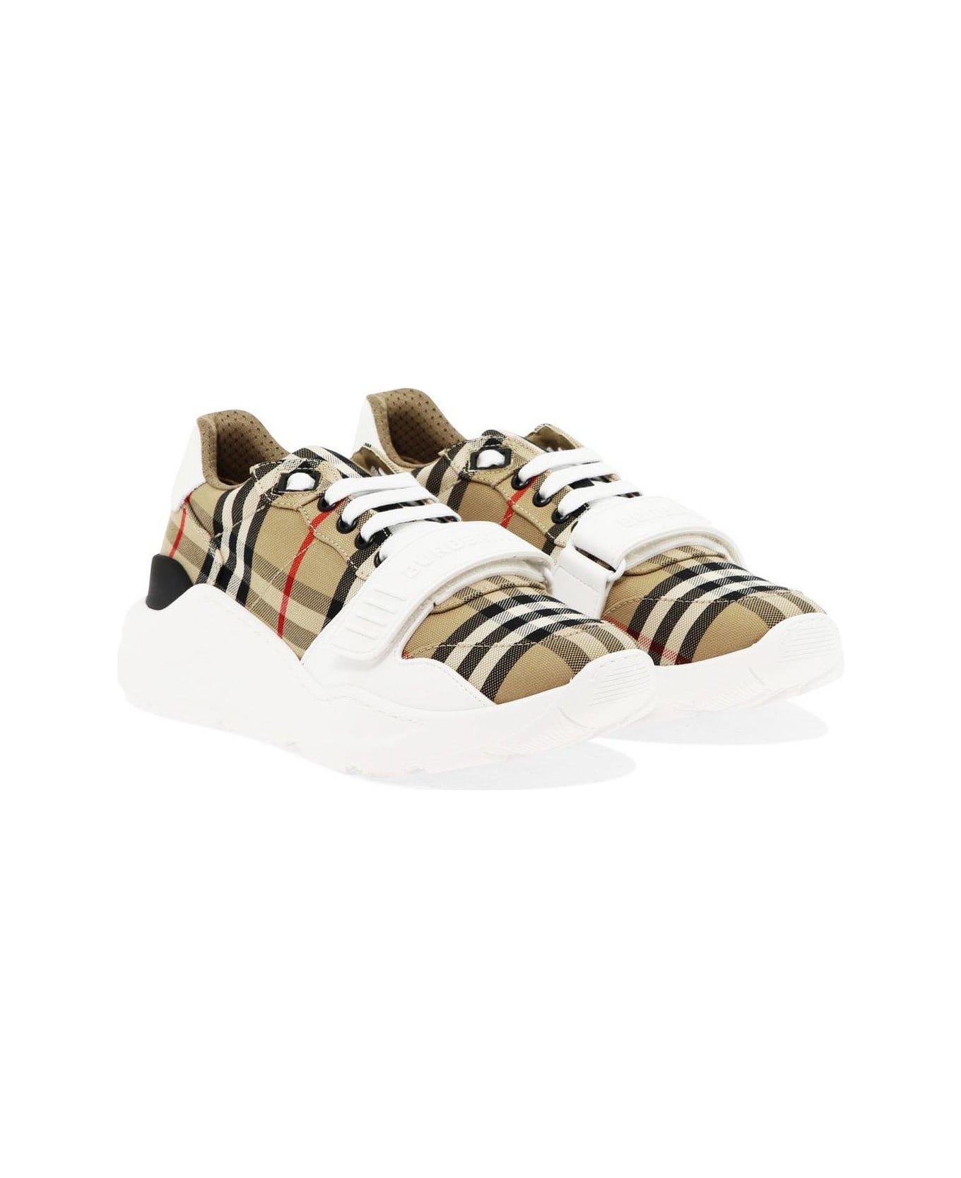 Burberry Vintage Checked Panelled Sneakers - White