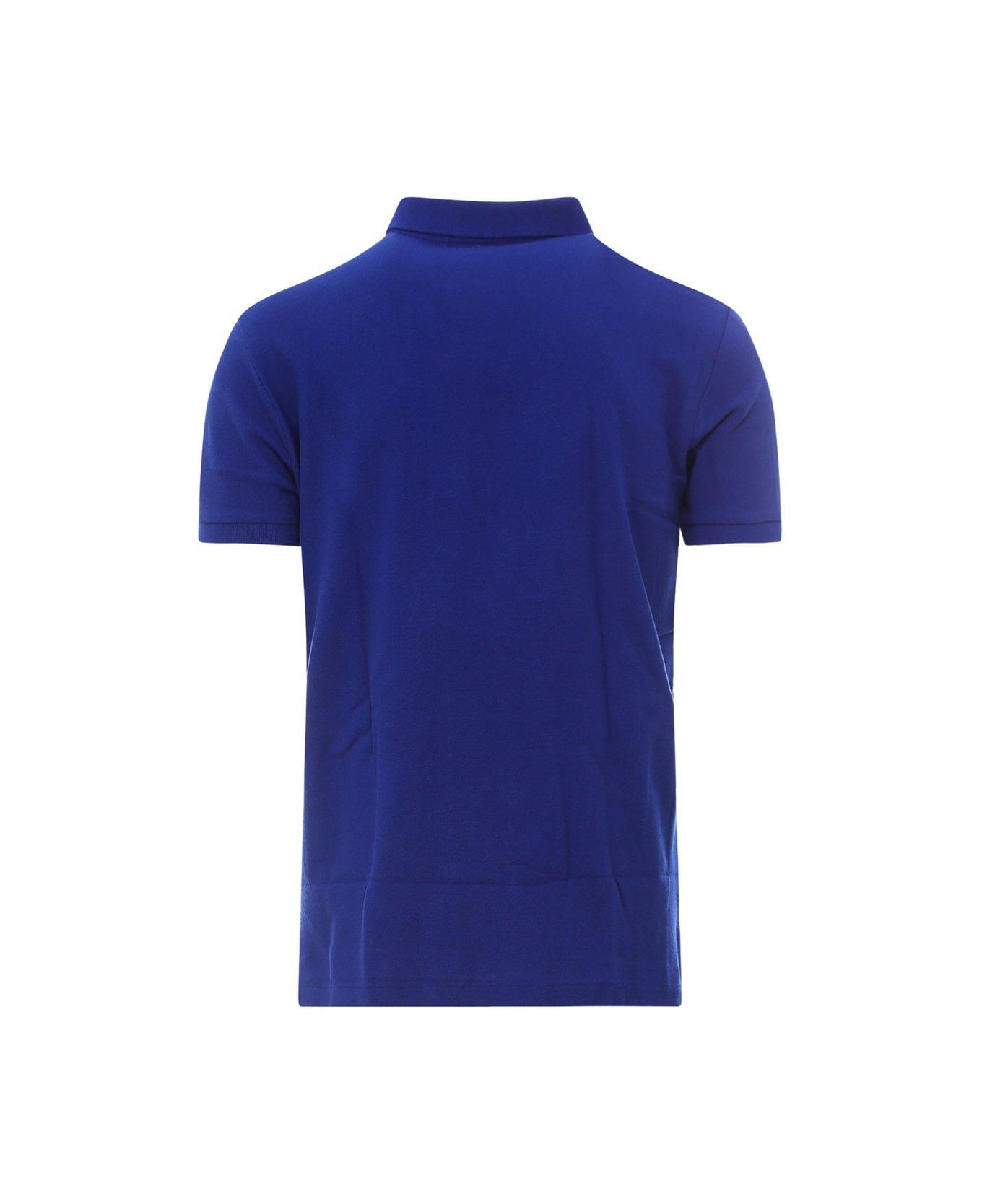 Ralph Lauren Logo Embroidered Polo Shirt - ROYAL BLUE