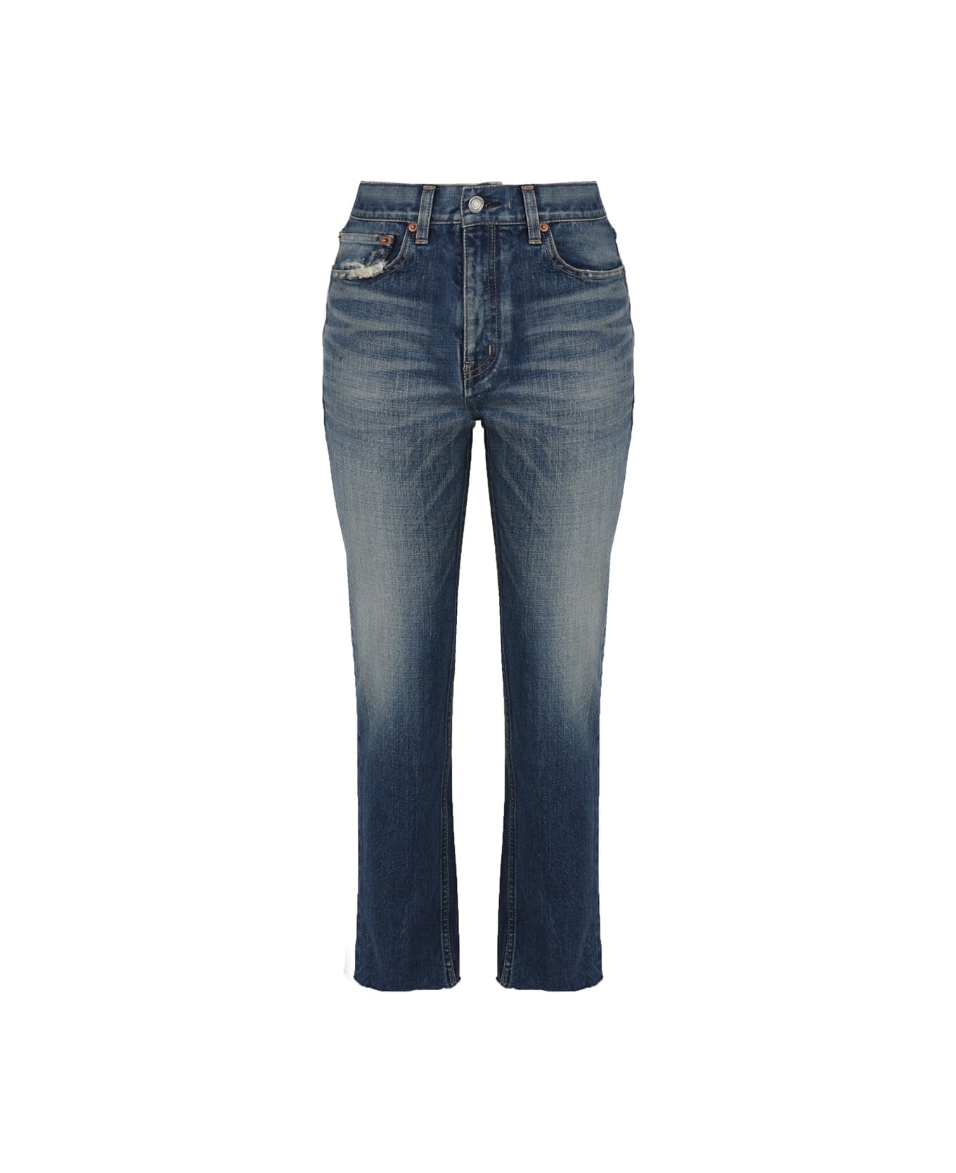 Saint Laurent Blue Denim Straight Leg Jeans - Authentic vintage bl