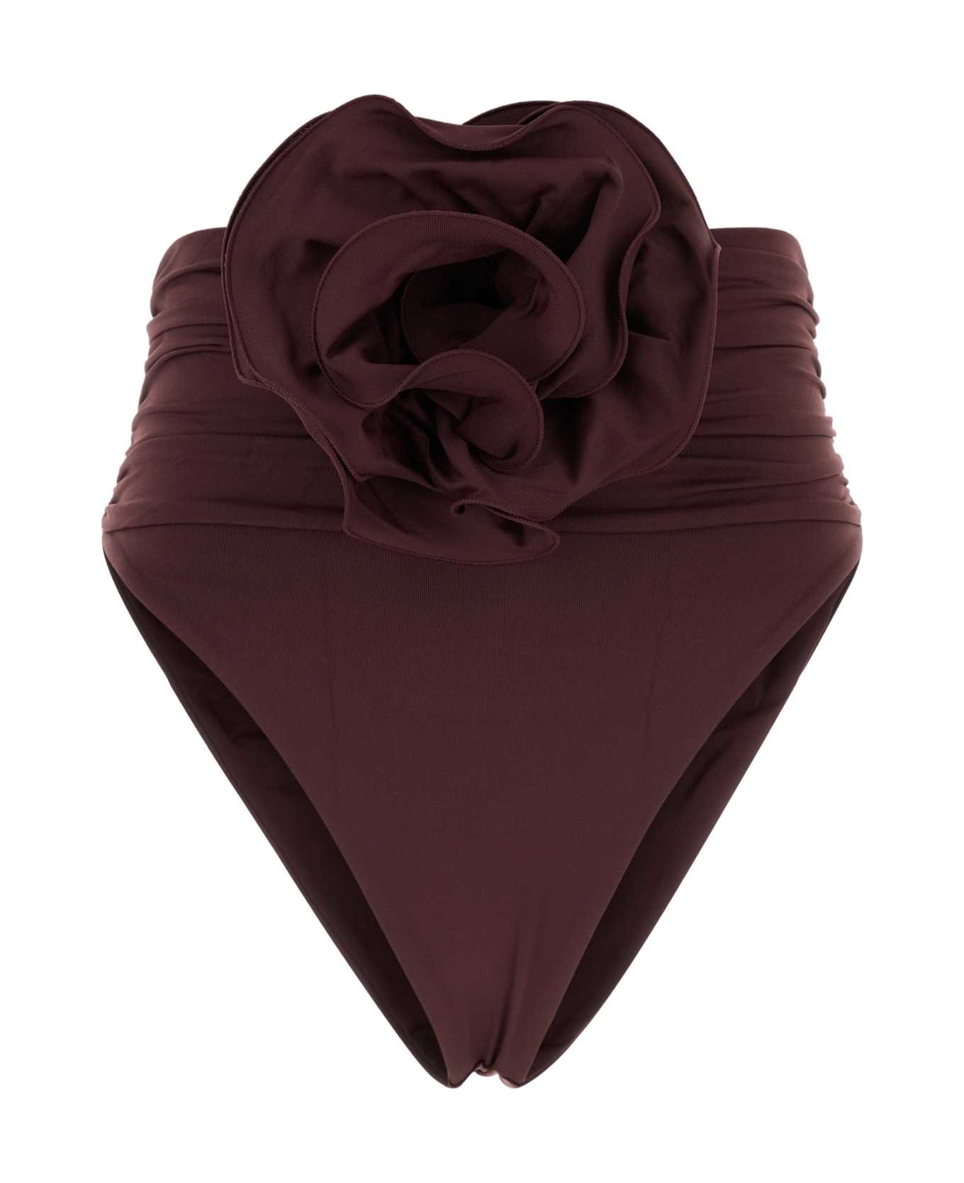 Magda Butrym Grape Stretch Nylon Bikini Bottom - BROWN