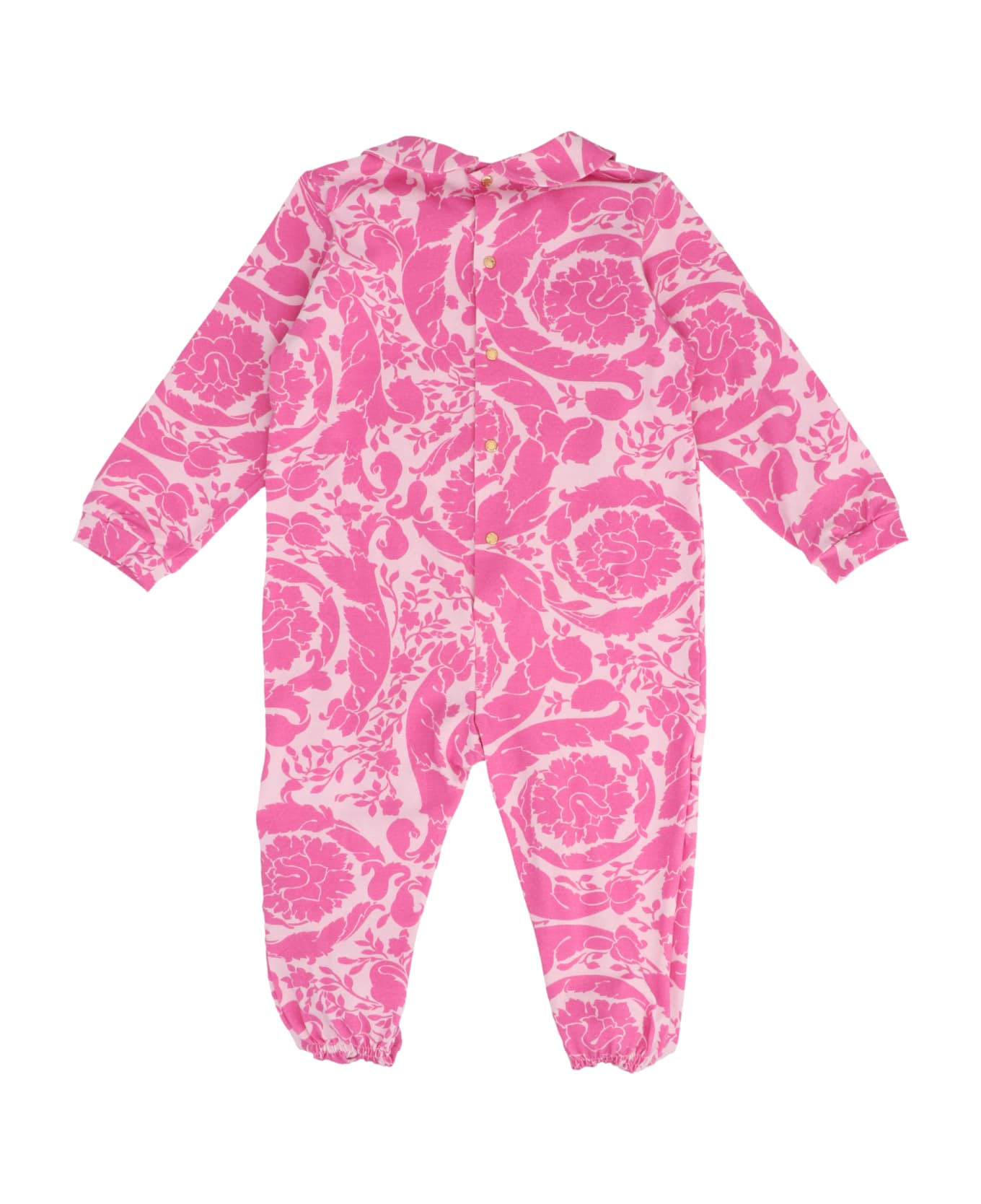 Versace 'barocco' Sleepsuit + Hat floral-embroidered Baby Set - Pink