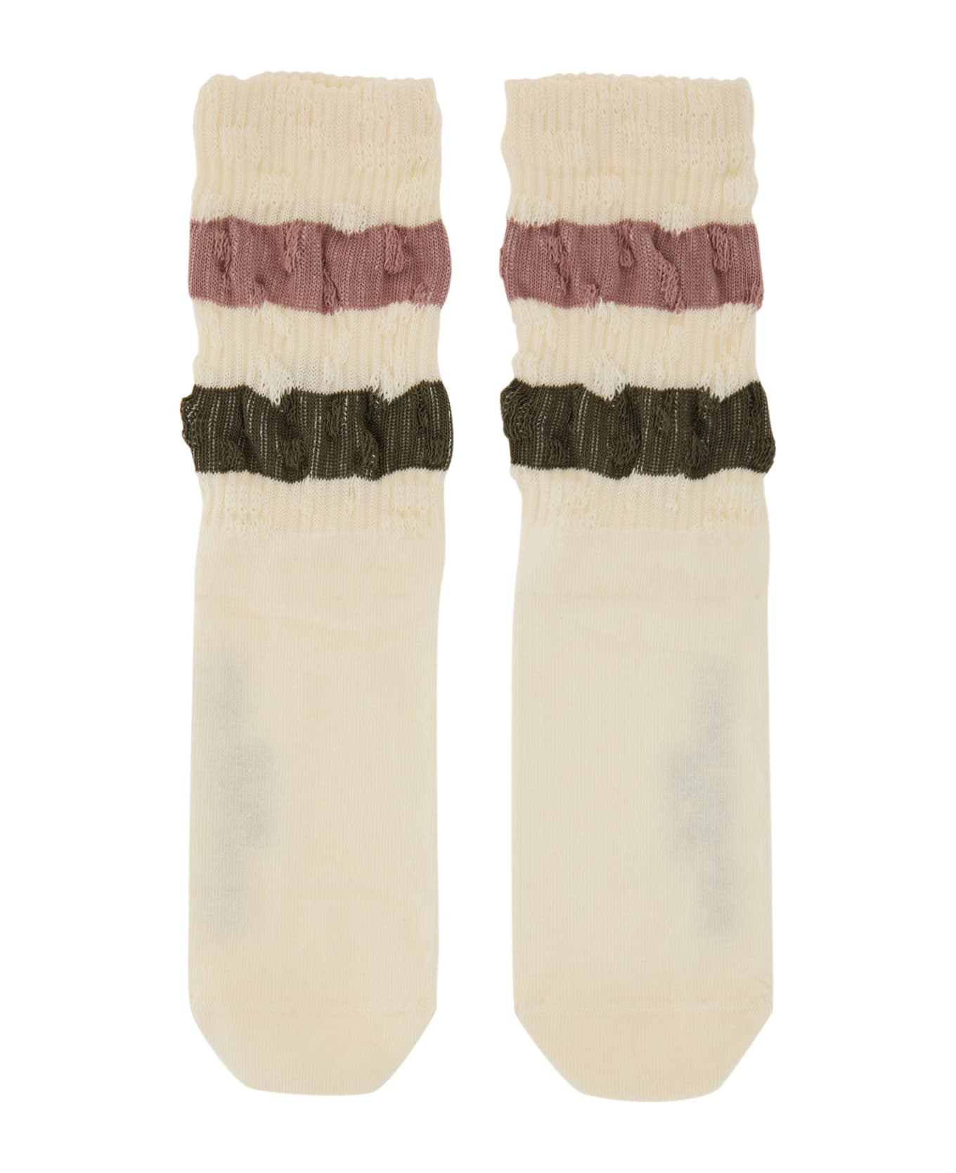 Golden Goose Striped Socks - Vintage White/ Multicolor