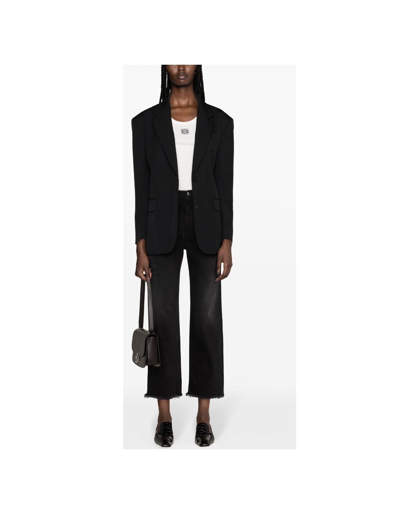 Totême Denim Cropped Jeans - Black