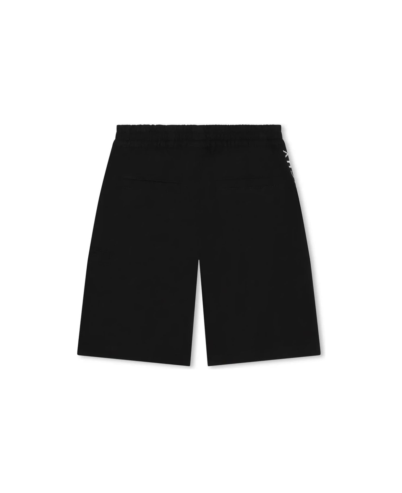 Givenchy Black Shorts With Logo Band - Black
