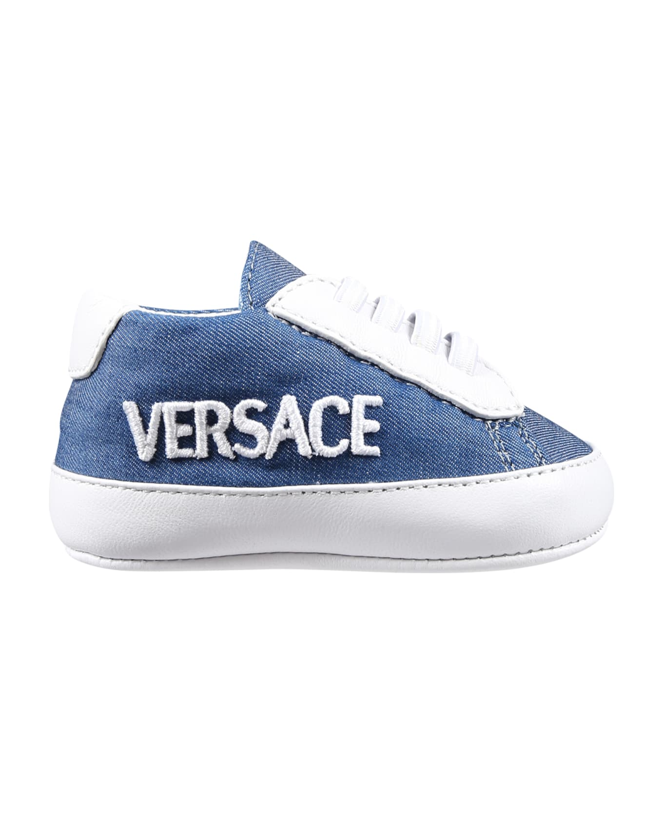 Versace Denim Sneakers For Babies With Logo - Denim シューズ