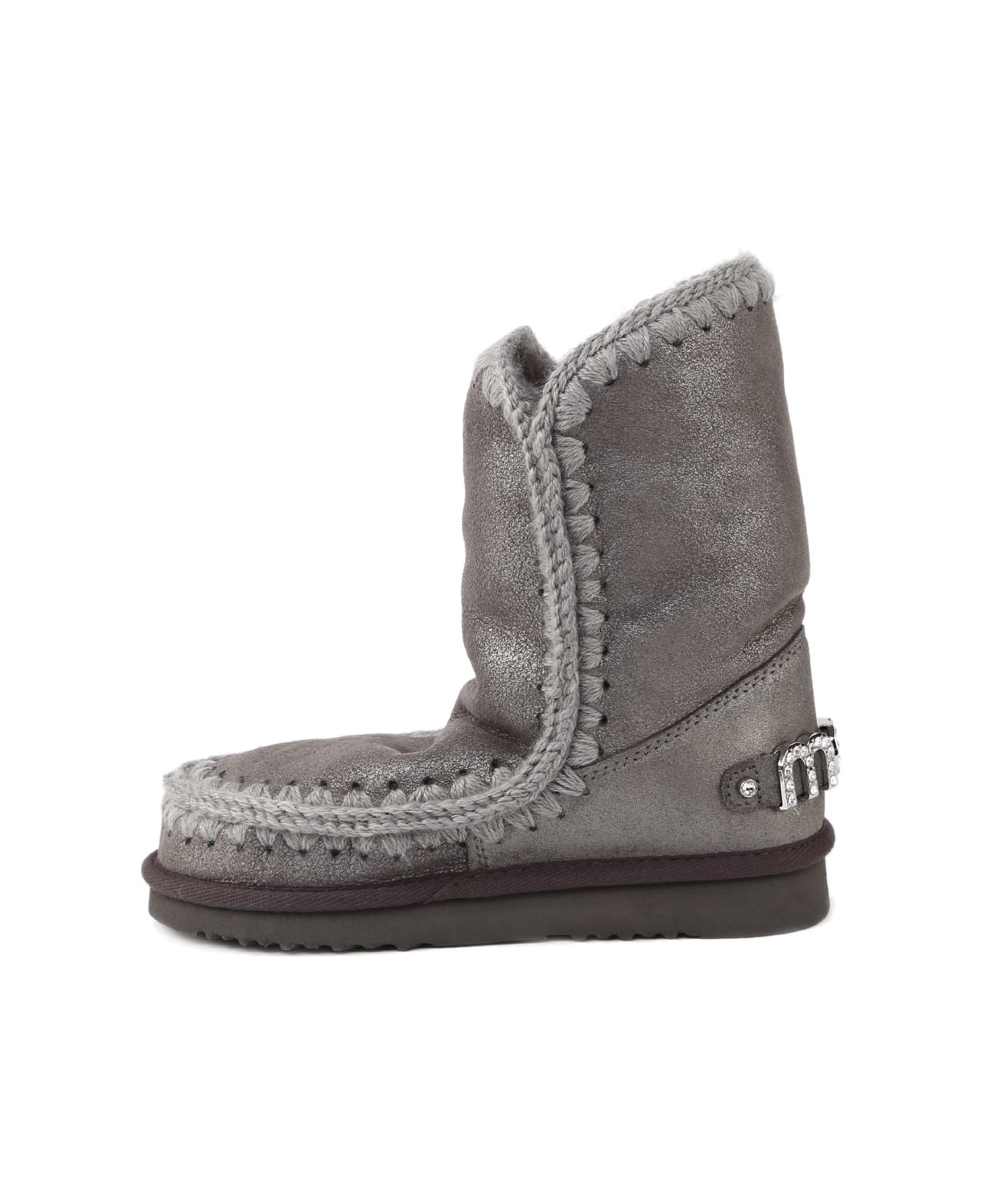 Mou Eskimo 24 Rhinestones Logo Boots - Grey
