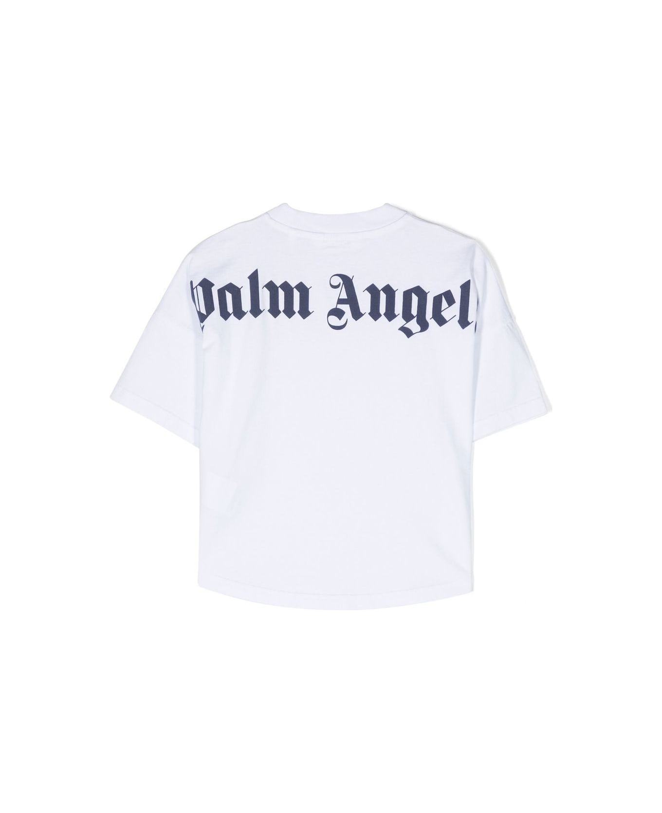 Palm Angels Classic Overlogo Short Sleeves T-shirt - White Navy Tシャツ＆ポロシャツ