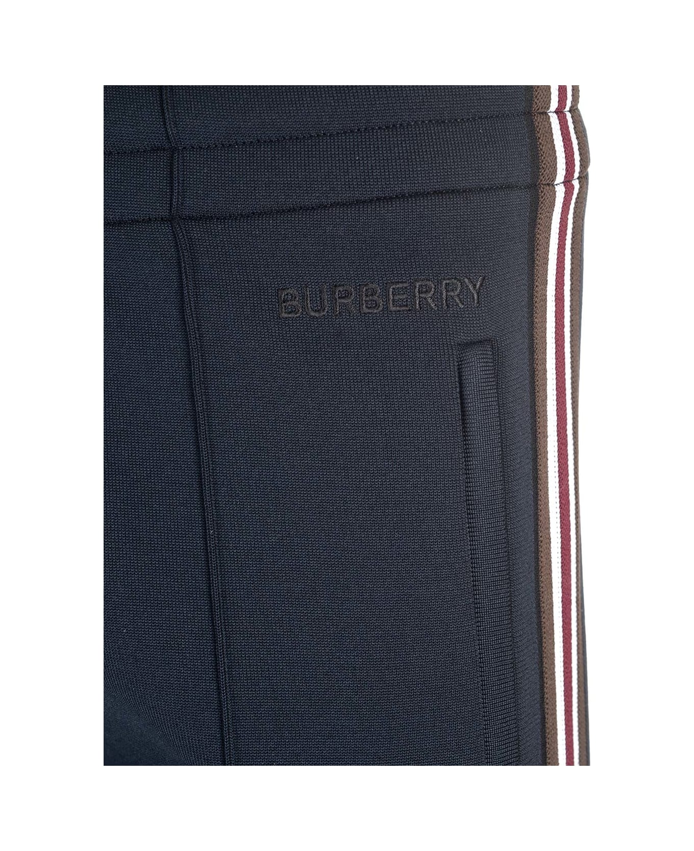 Burberry Pants With Striped Bands - Blue ボトムス