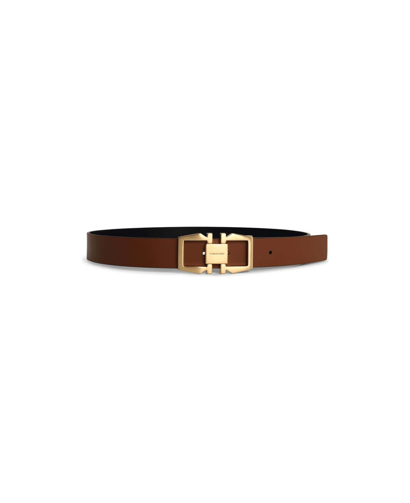 Ferragamo Reversible Brown Leather Belt - Brown