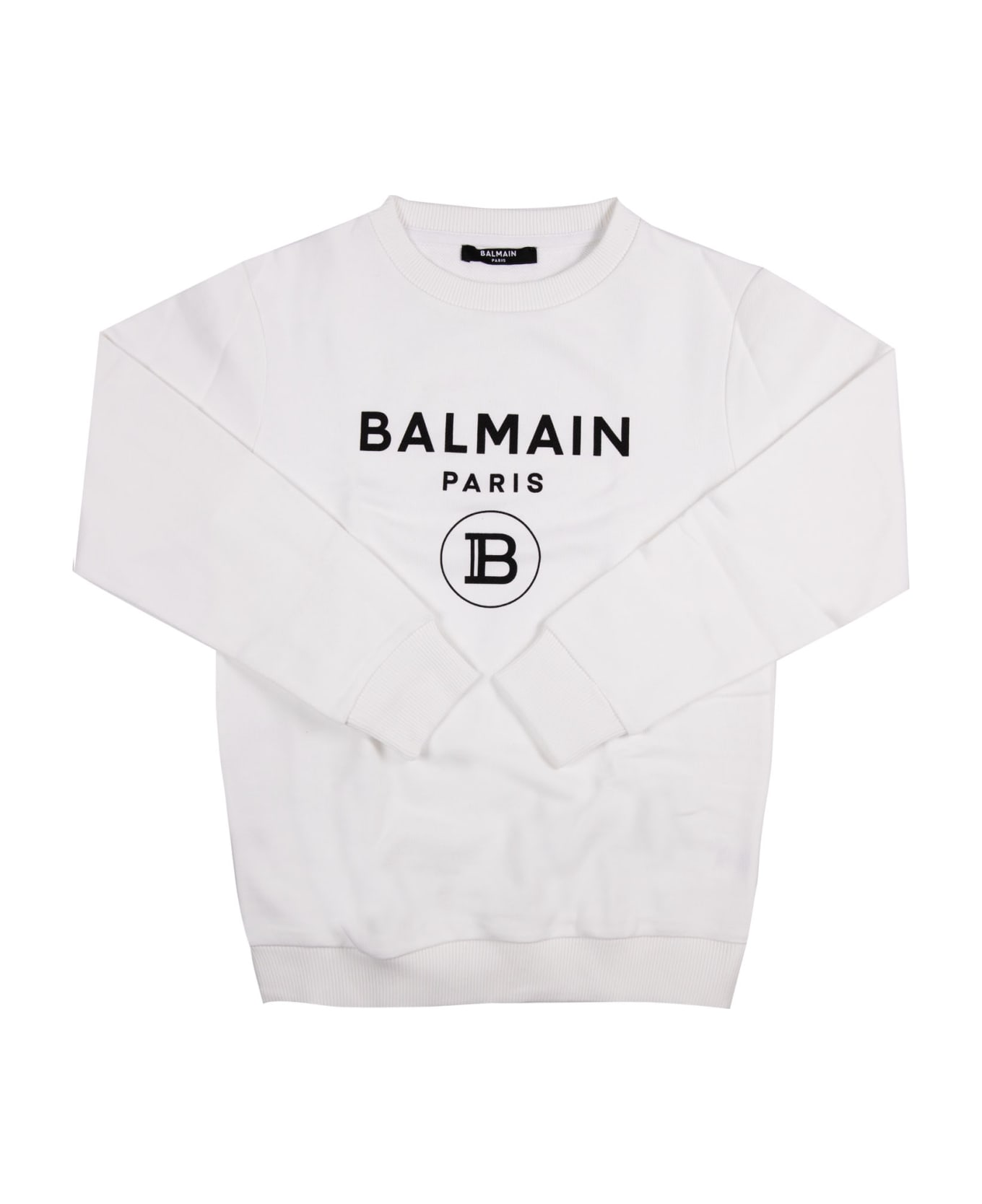 Balmain Cotton Jersey Sweatshirt - White ニットウェア＆スウェットシャツ