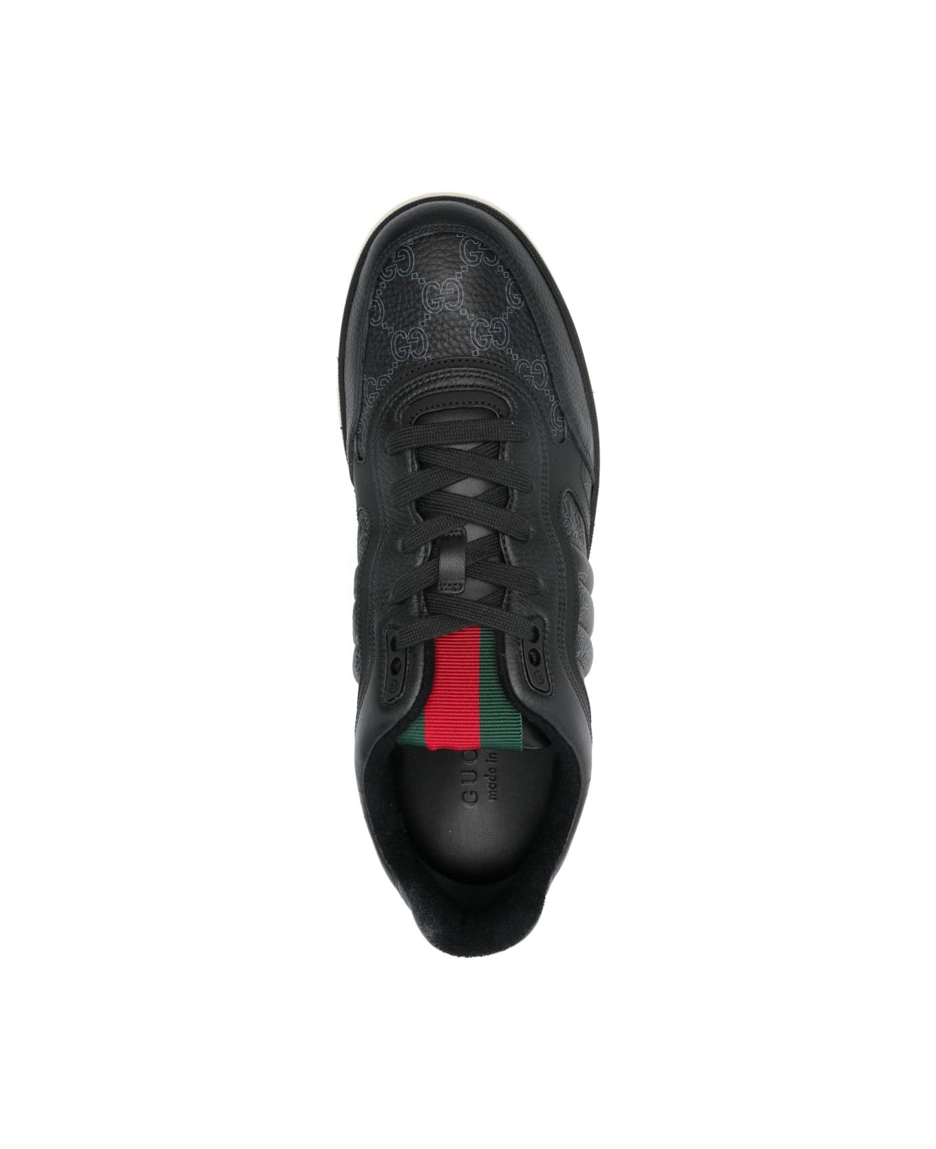Gucci Re-web Leather Sneakers - Black