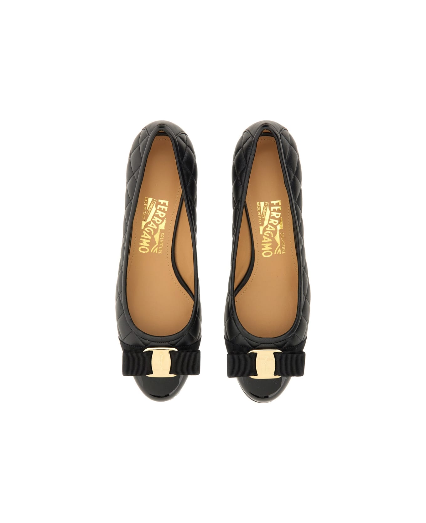 Ferragamo Bow Neckline Vara - BLACK