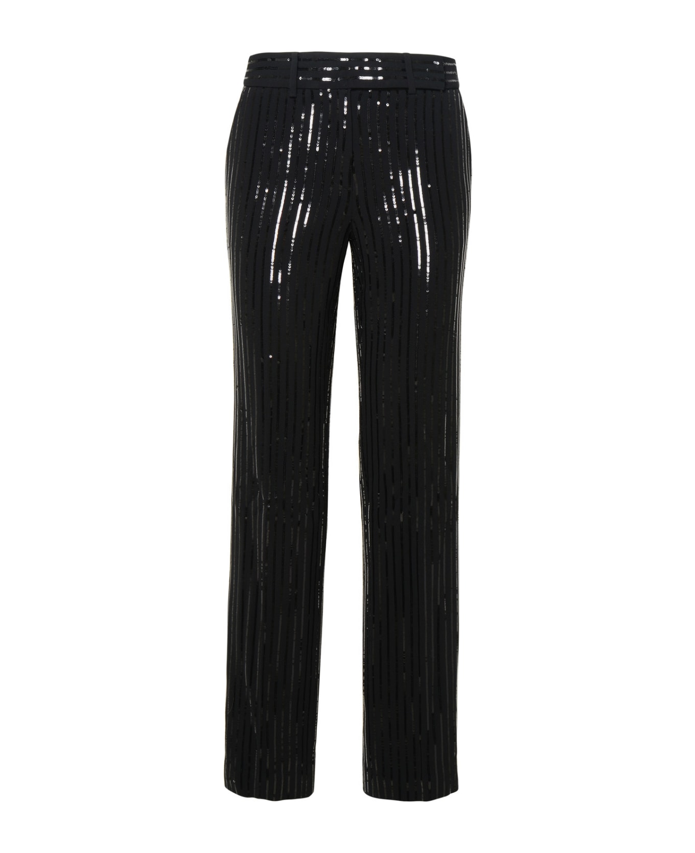 MICHAEL Michael Kors Pinstripe Crepe Pants With Sequins - Black