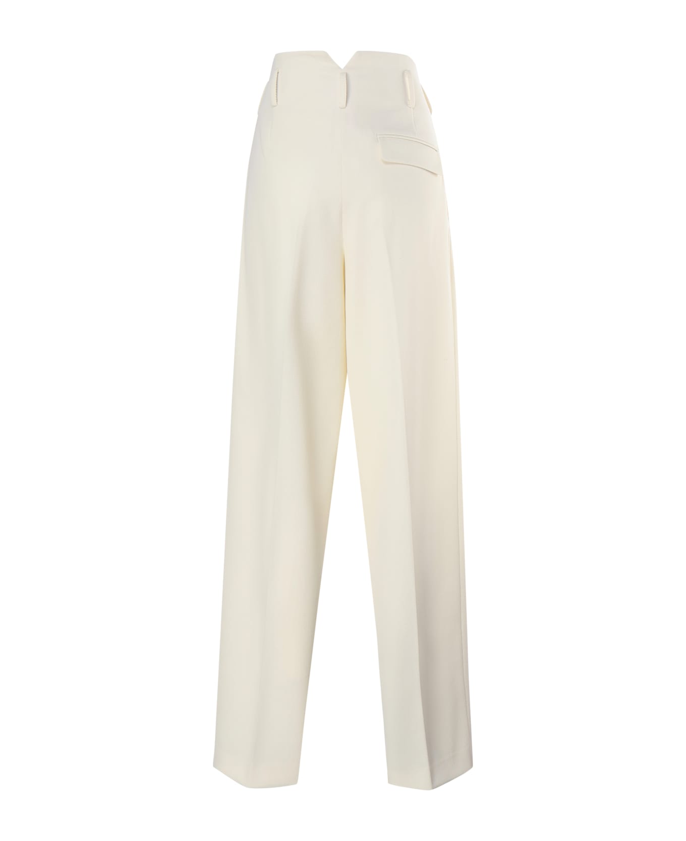 Genny Straight High-waisted Trousers - White