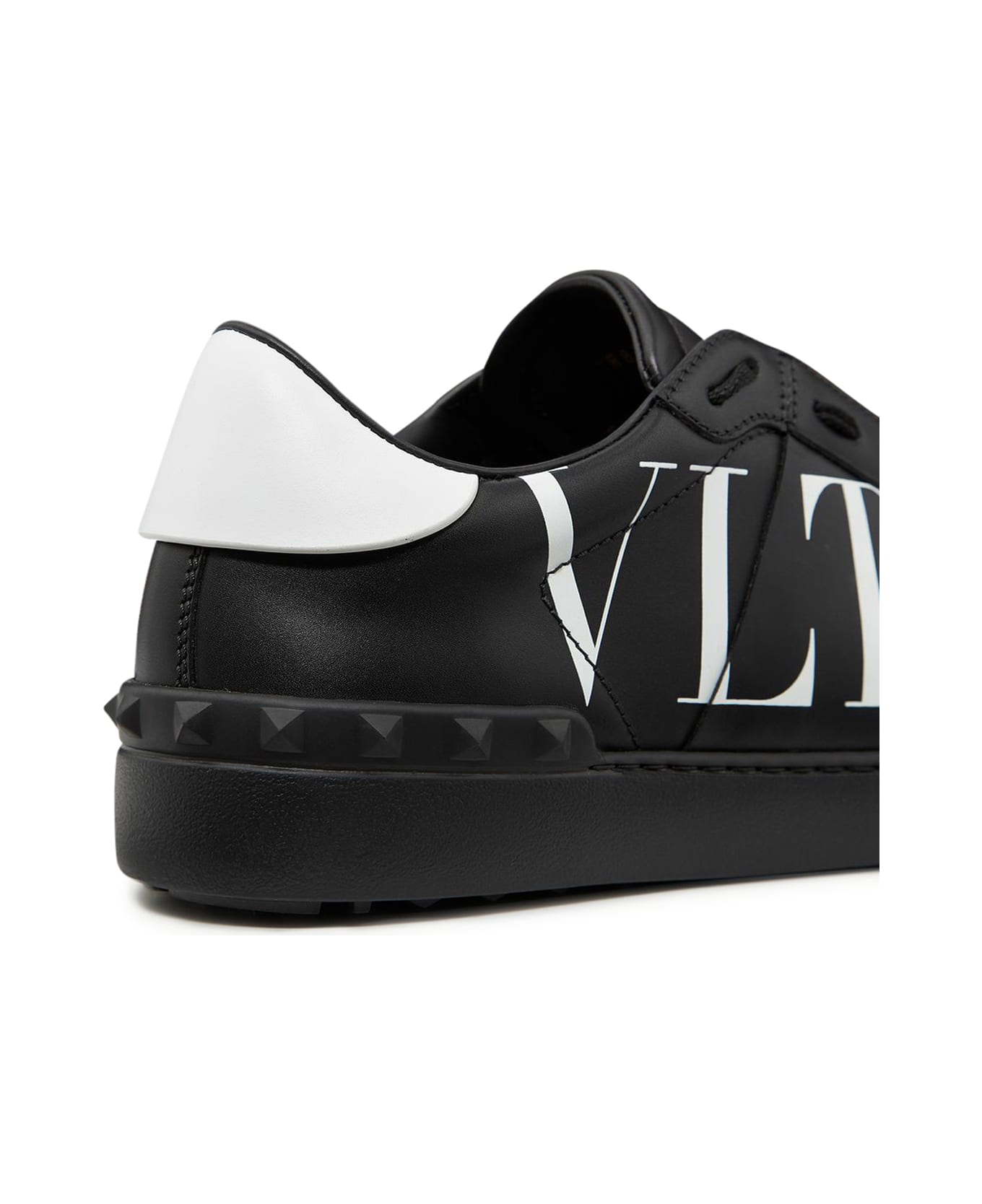 Valentino Garavani Sneaker Open Calf/print Vltn/rub.sole - Ni Black White