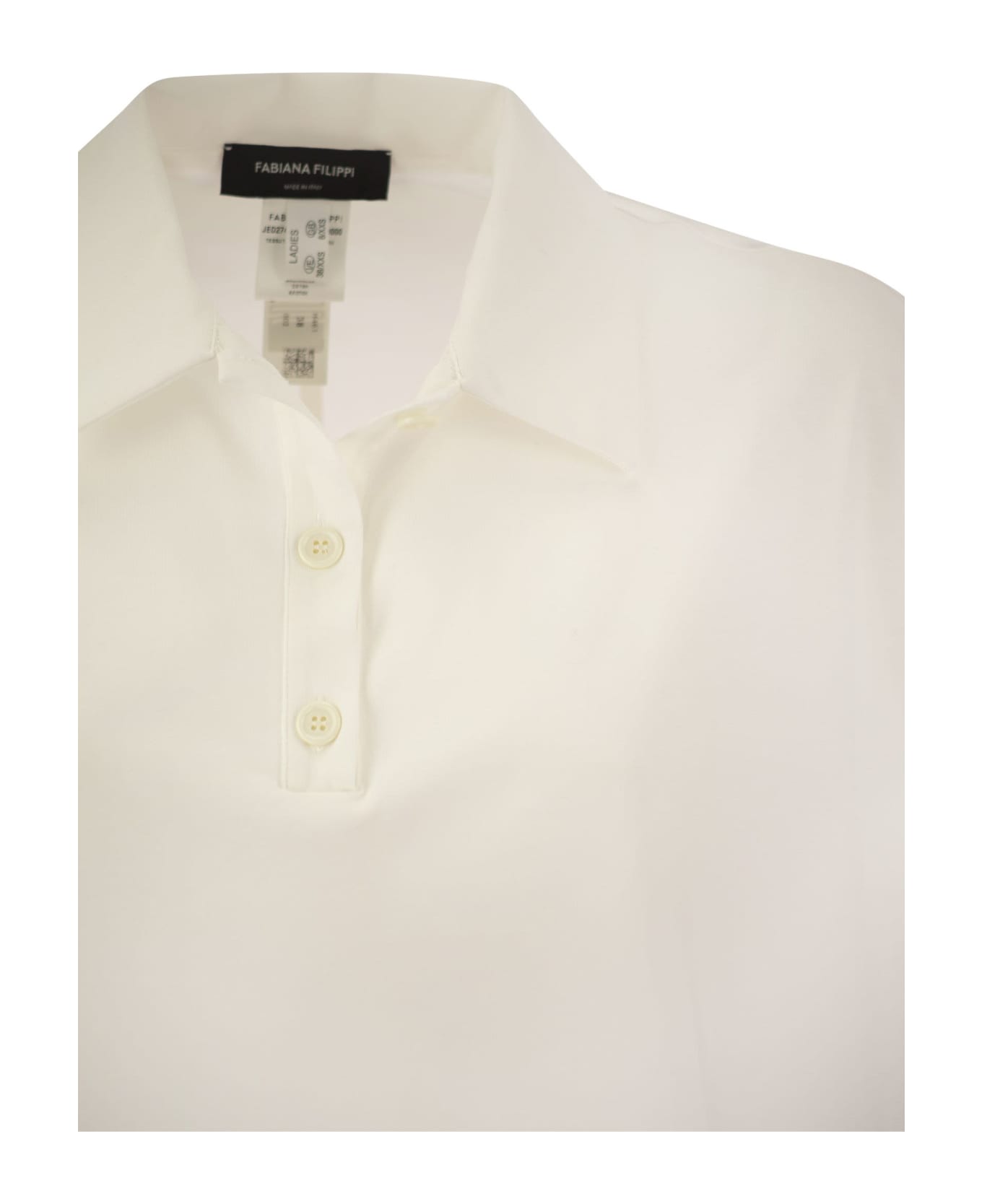 Fabiana Filippi Cotton Cropped Polo Shirt - White ポロシャツ