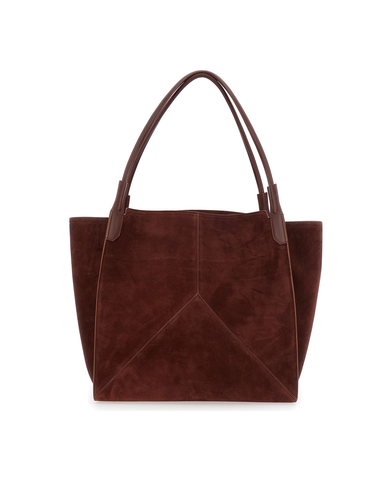Victoria Beckham 
victoria
 Brown Shoulder Bag With Embossed Logo Lettering On The Front And Two Top Handles In Leather Woman - Brown