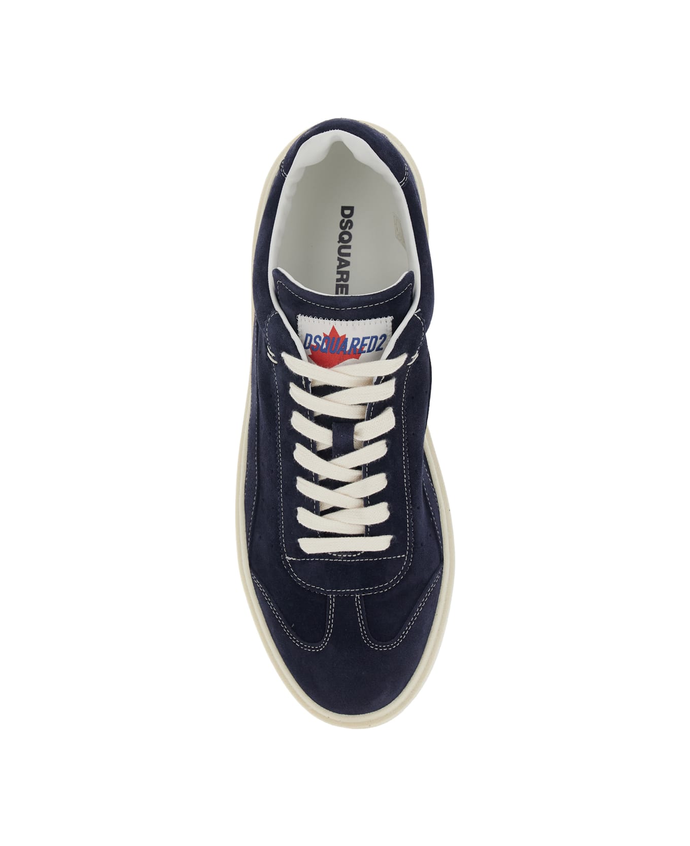 Dsquared2 Blue Low Top Sneakers With Logo Patch On The Tongue And Logo Lettering On The Heel In Suede Man - Blu