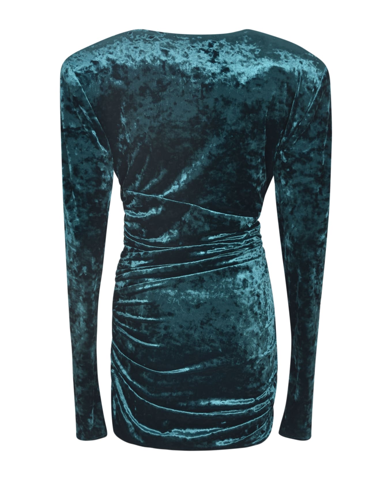 Alexandre Vauthier Velvet V-neck Mini Dress - Cypress Green