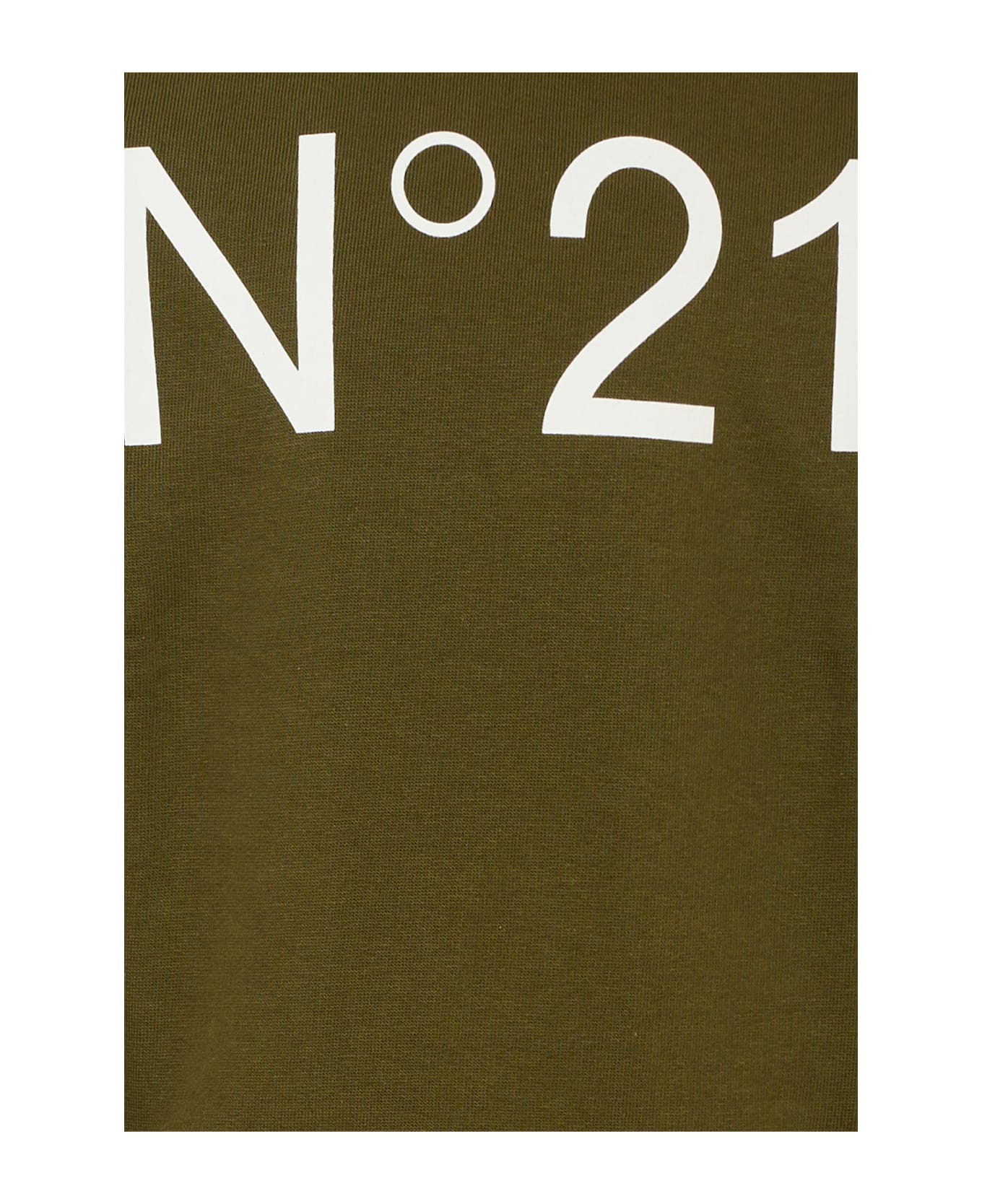 N.21 Green Sweatshirt For Girl With Logo - Green