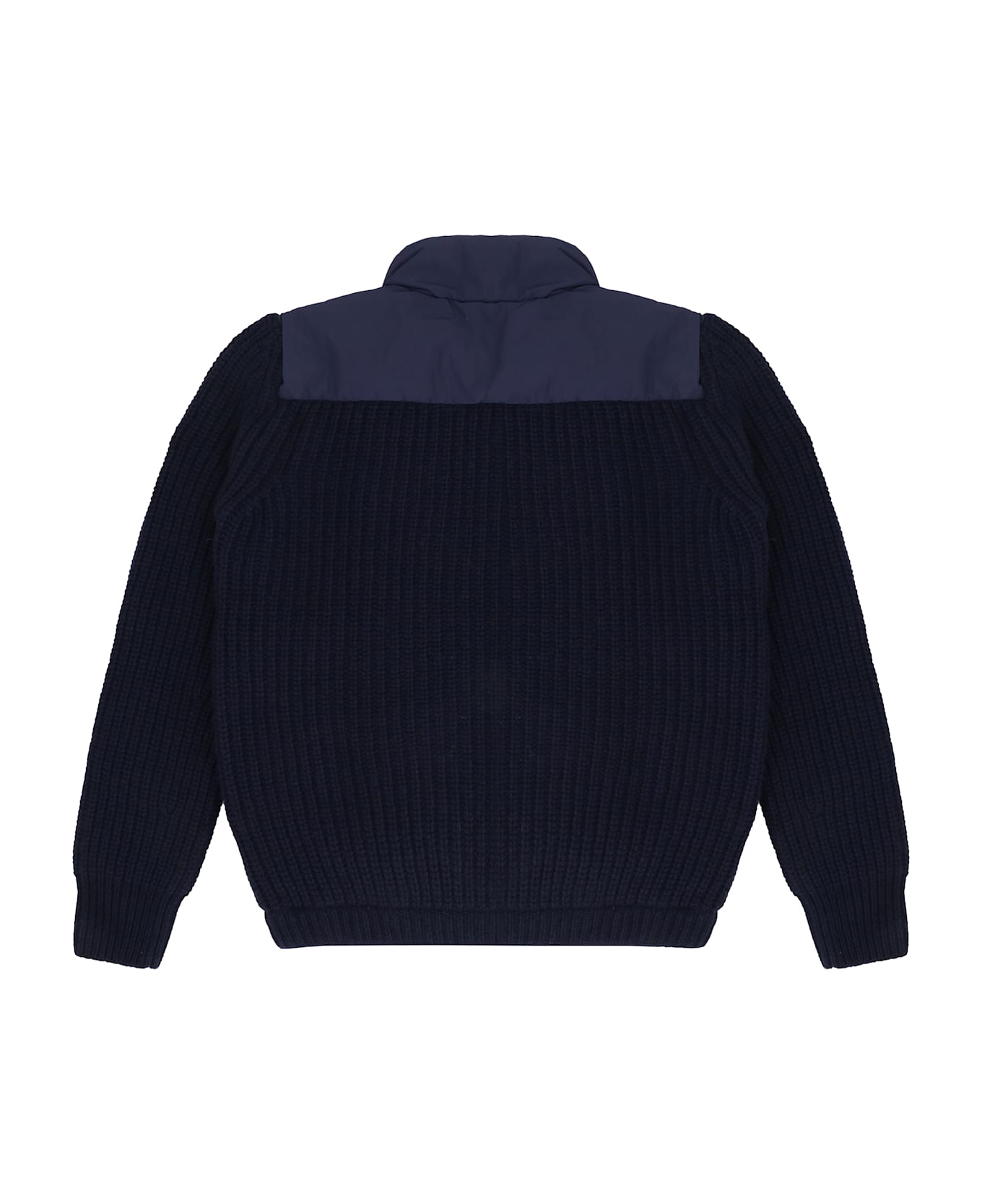Moncler Cardigan With Padded Front Panel - blue