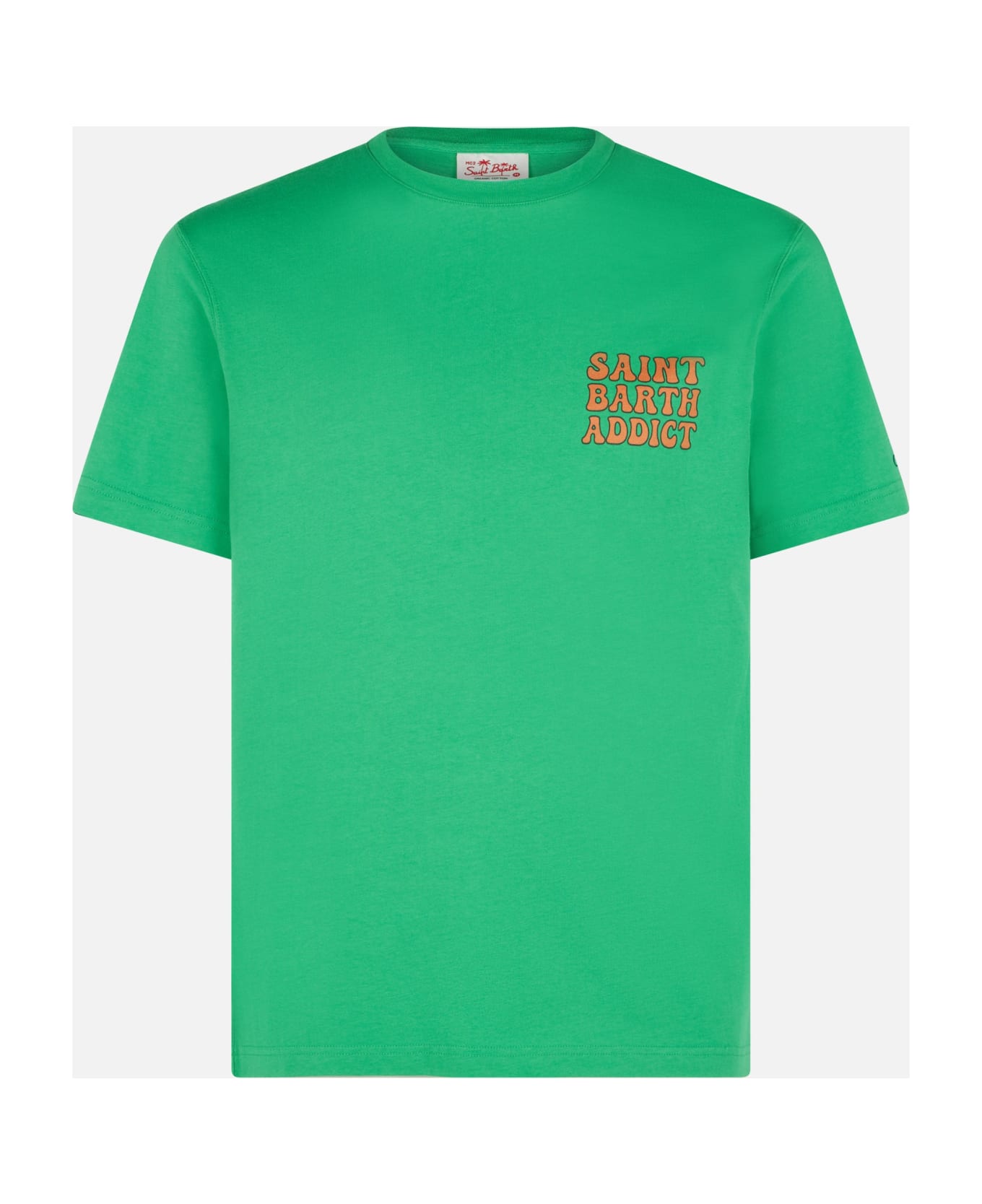 MC2 Saint Barth Man Cotton T-shirt With Cuba Libre Addicted Print - GREEN