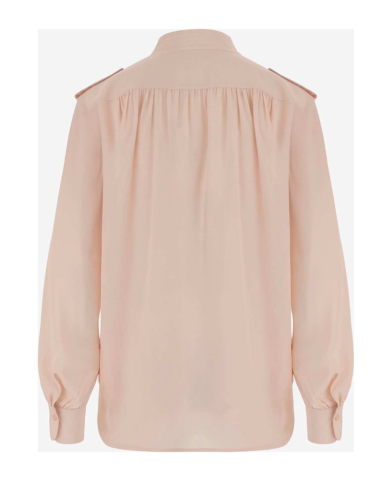 Chloé Pleated Silk Crepe Shirt - Pink