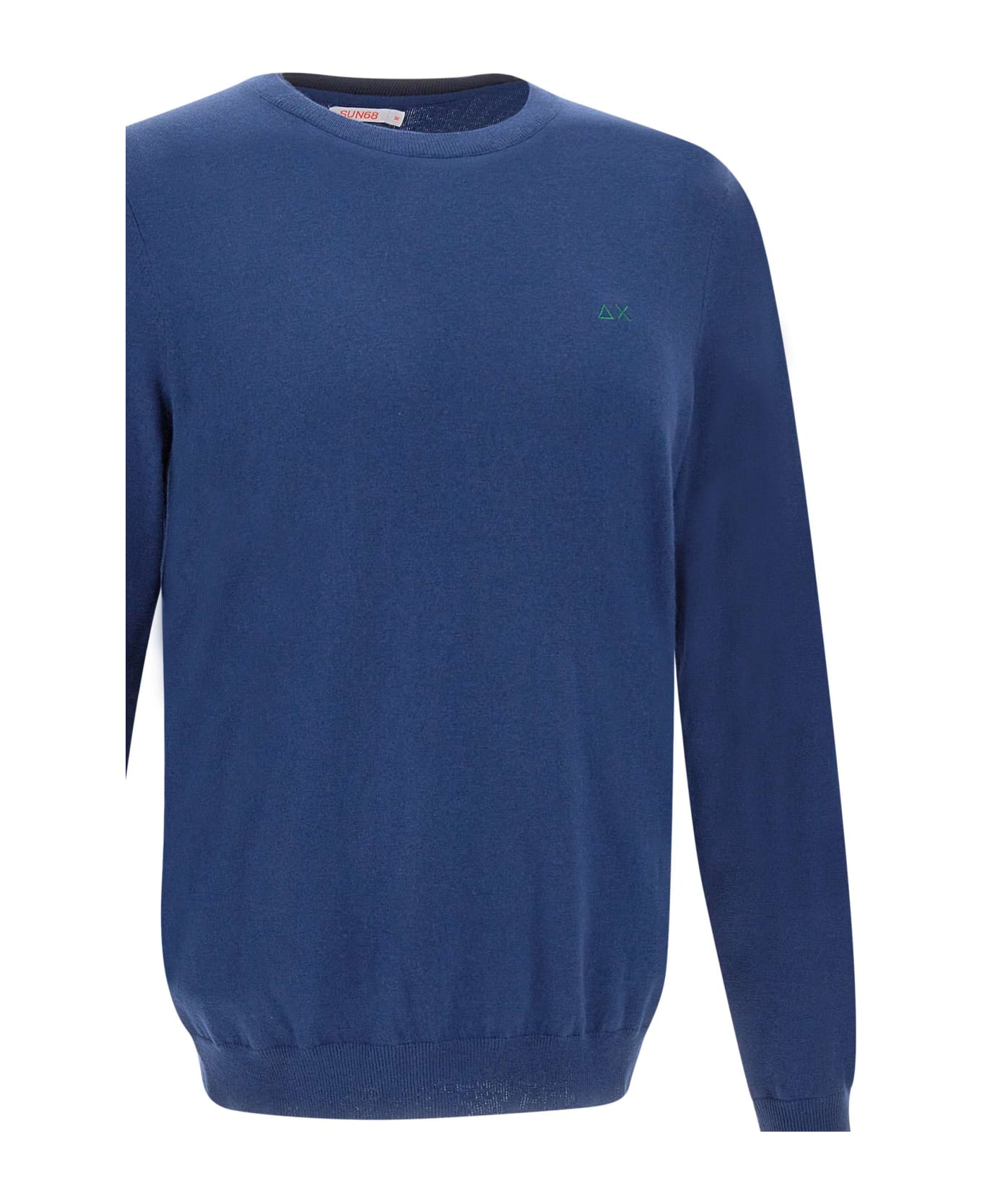 Sun 68 'round Double' Cotton And Wool Pullover Sweater - BLUE