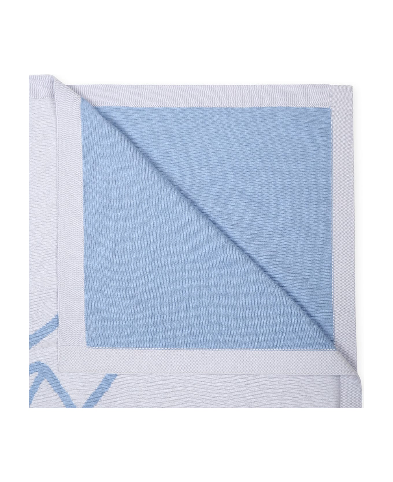 Kenzo Kids Light Blue Blanket For Baby Boy With Logo - Light Blue アクセサリー＆ギフト