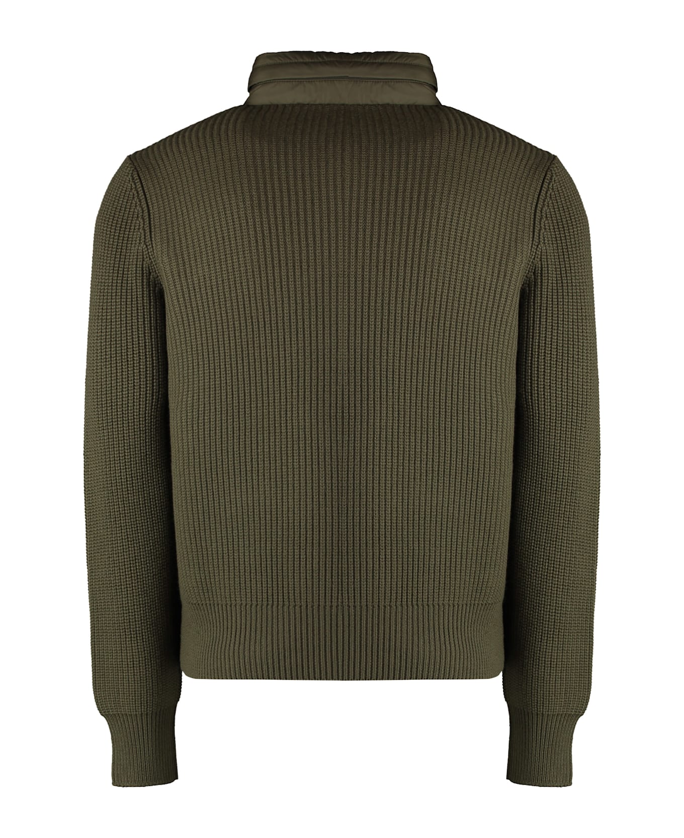 Moncler Cardigan With Padded Front Panel - green カーディガン