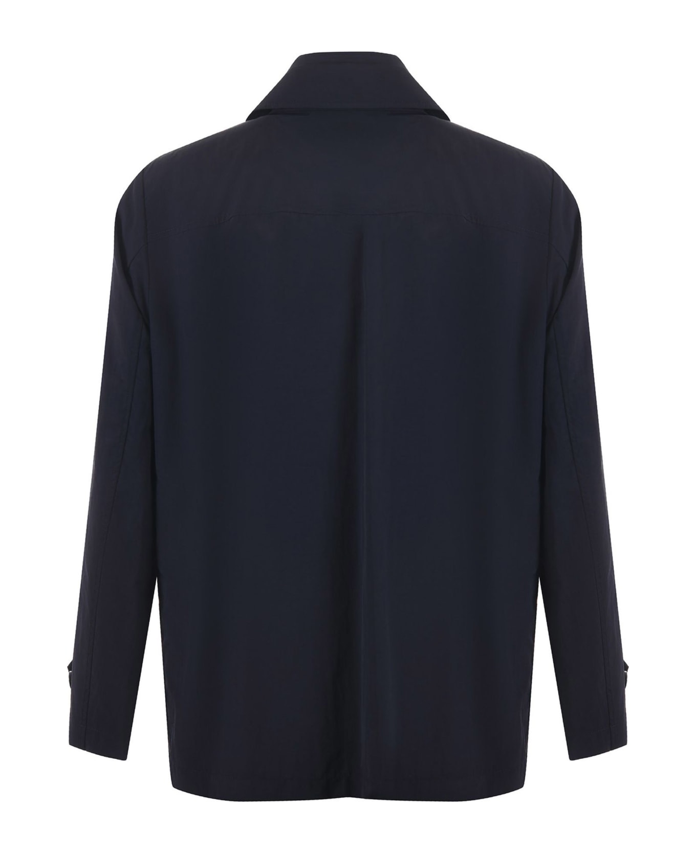 Fay Short Morning Coat In Nylon Reps - Blu