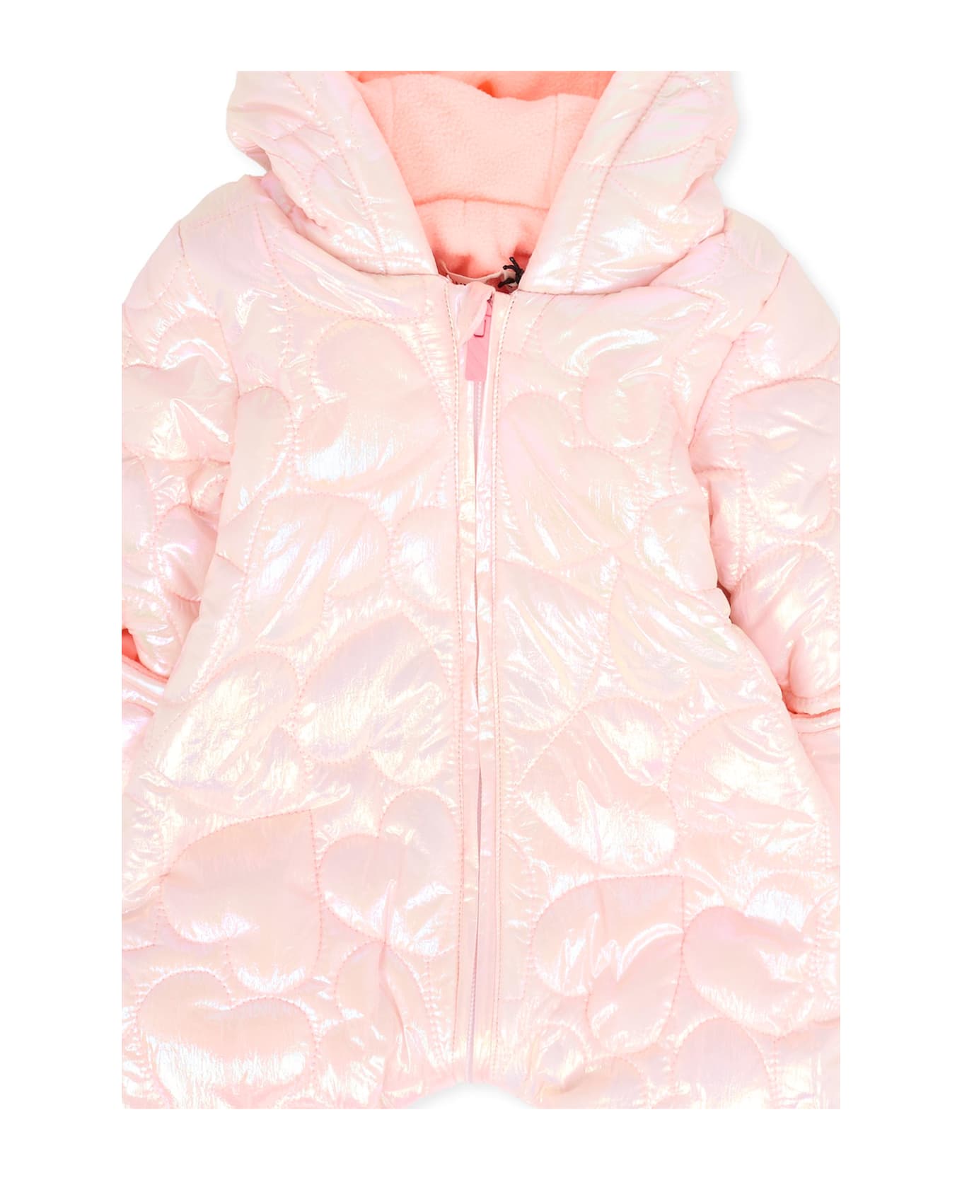 Billieblush Pink Down Jacket For Baby Girl With Bow - Pink