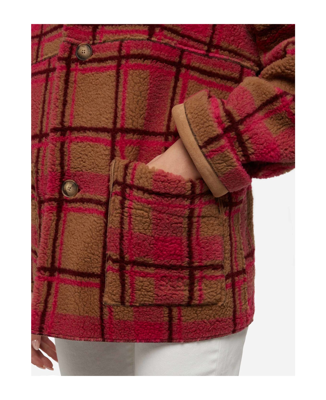 MC2 Saint Barth Woman Reversible Shearling Jacket Dorys - CAMEL