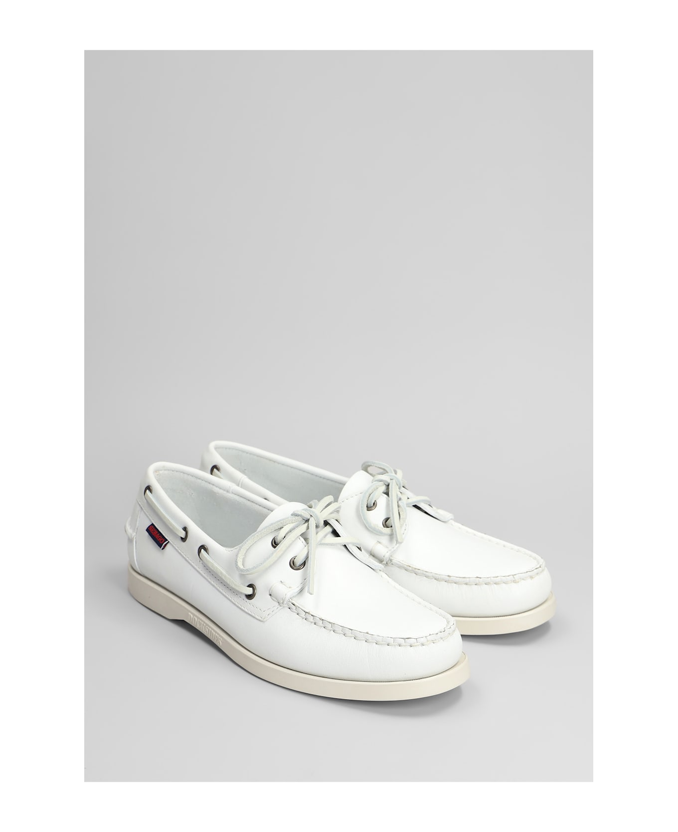 Sebago Portland Loafers In White Leather - white