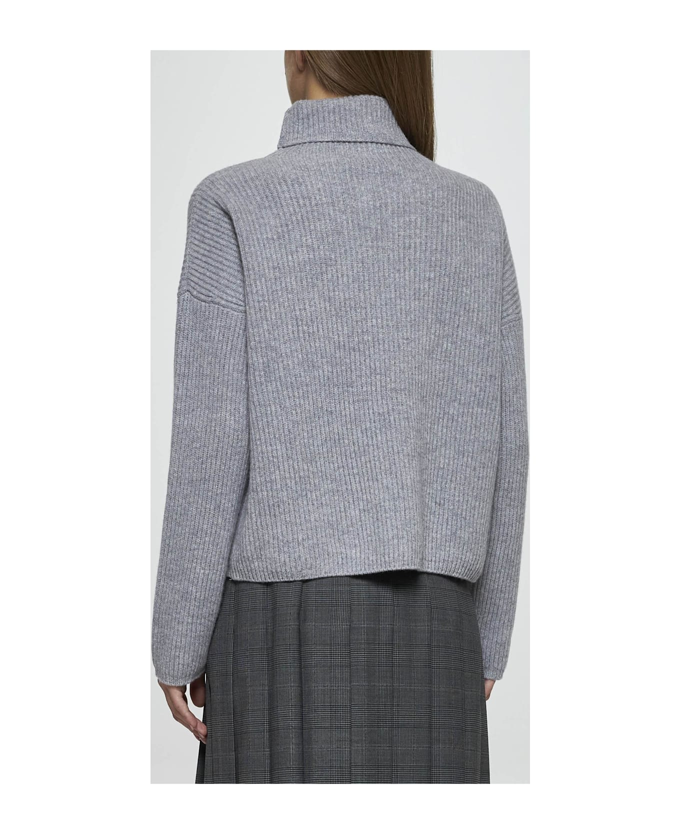 Max Mara Studio 'goliath' Sweater In Cashmere Wool - Light Grey