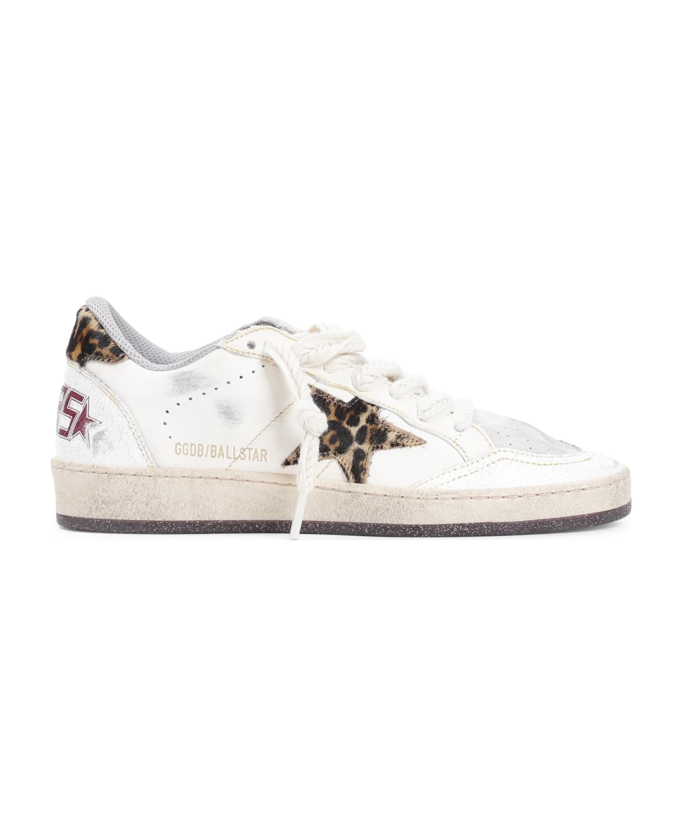 Golden Goose Ball Star Sneakers - White Beige Brown Leo