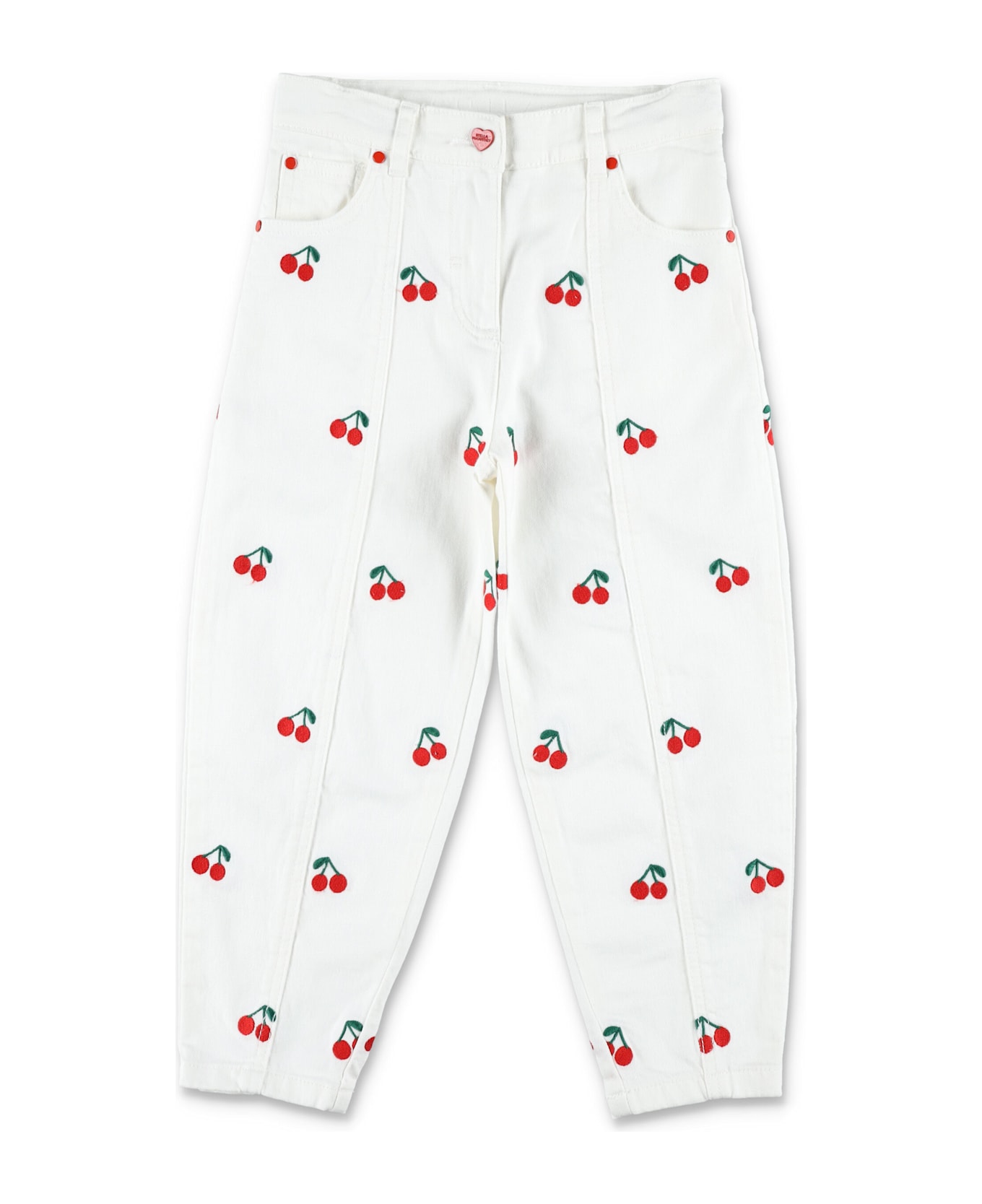 Stella McCartney Kids Kid - Cherry Embroidered Jeans - WHITE