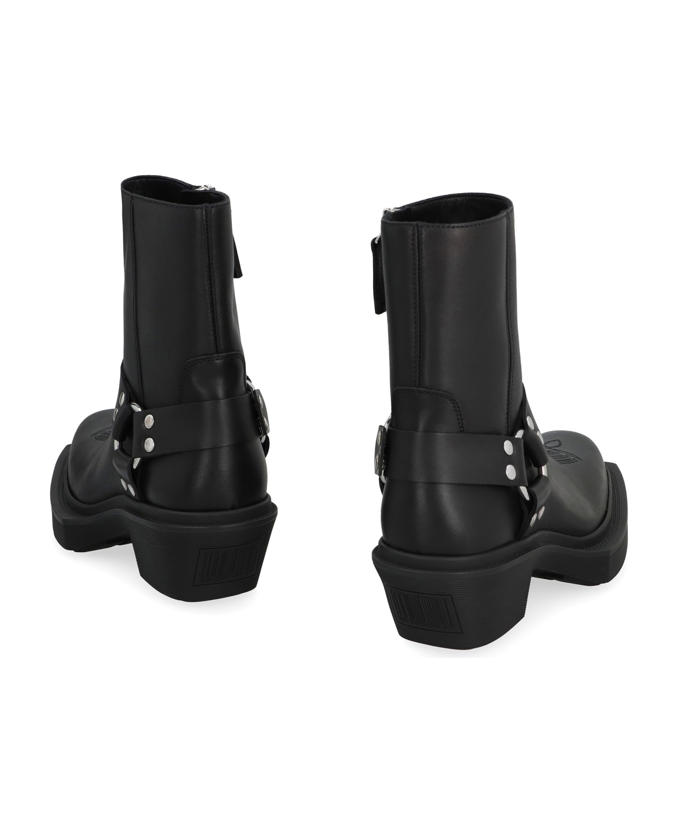 VETEMENTS Leather Cowboy Boots - black
