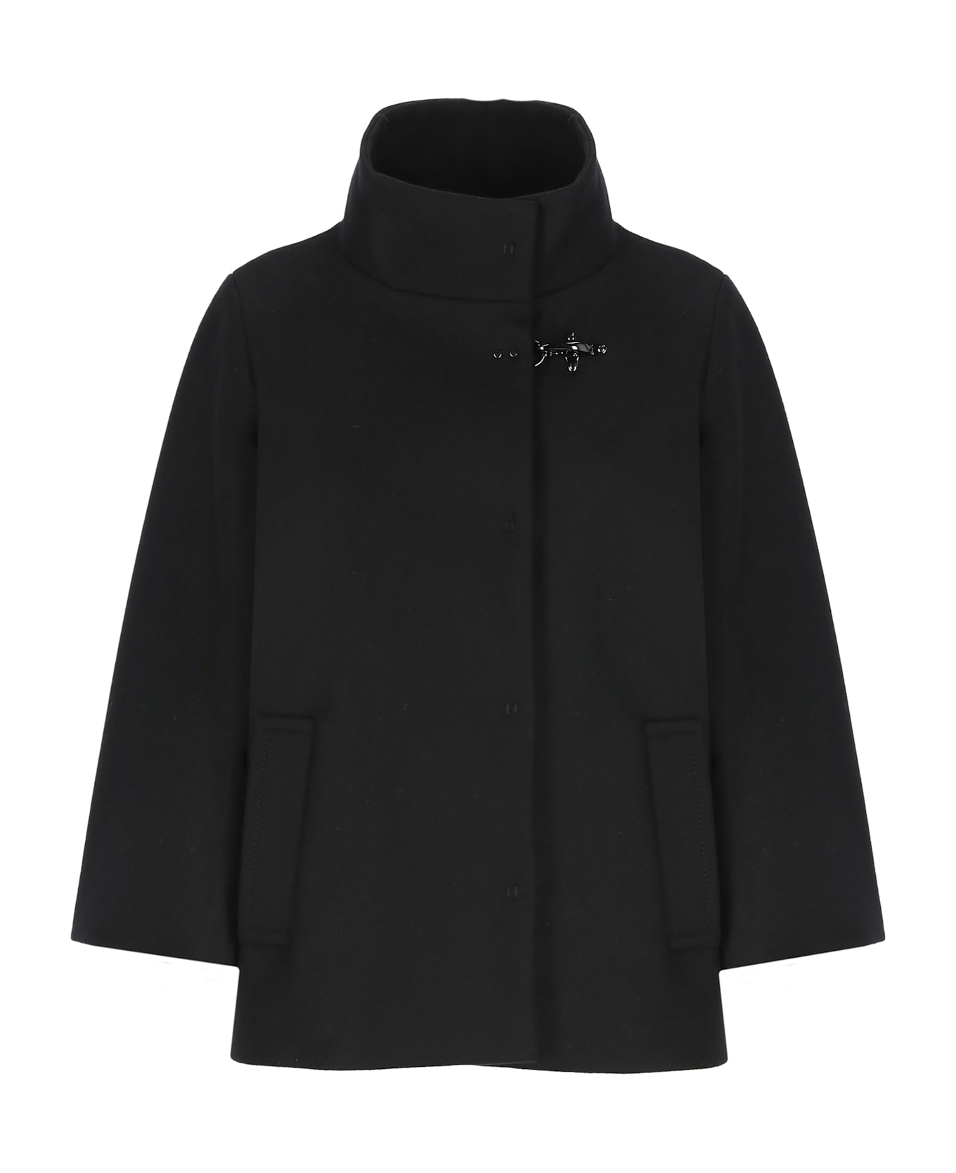 Fay Wool Cape - Black
