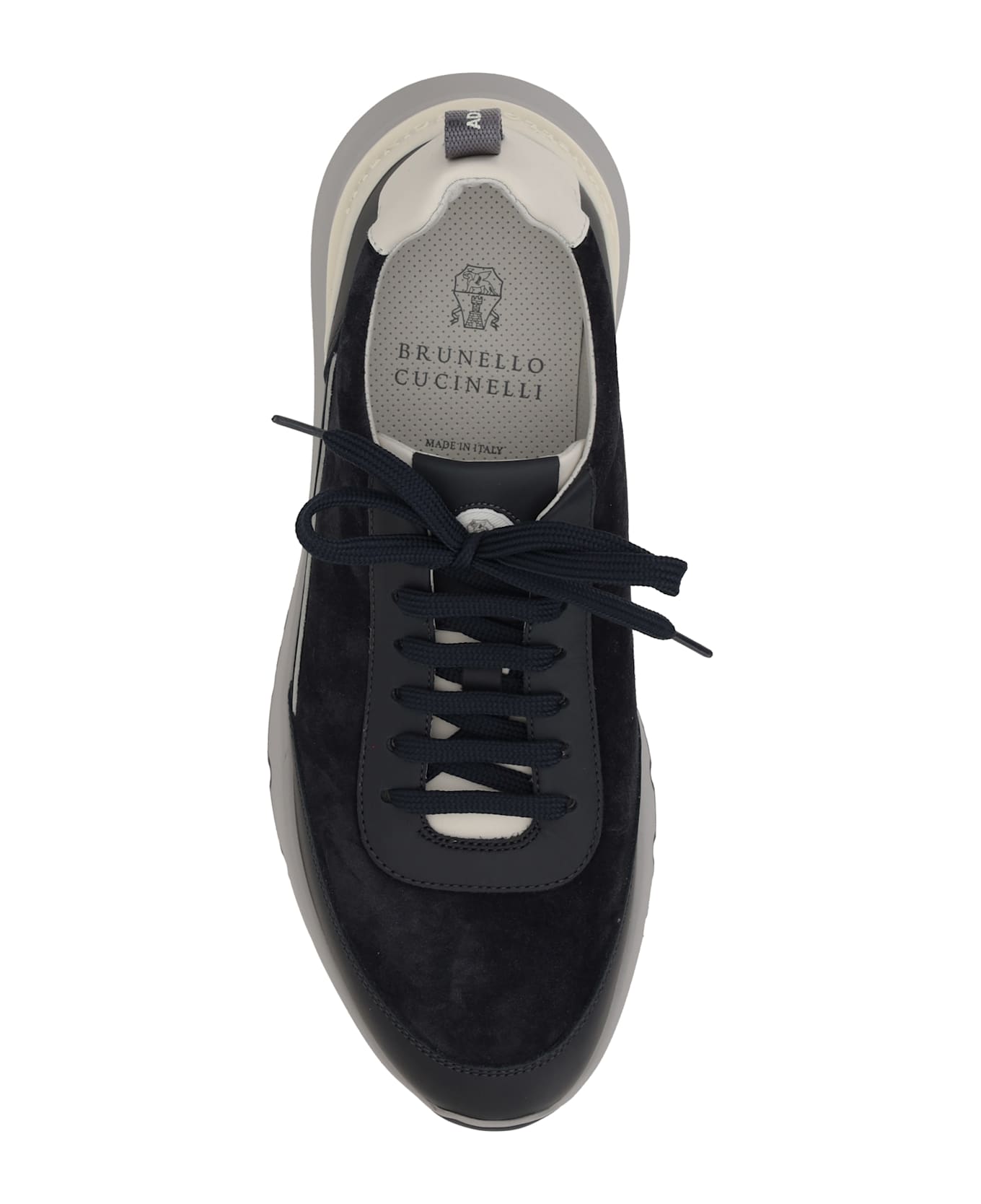 Brunello Cucinelli Leather Sneakers - Denim Scuro