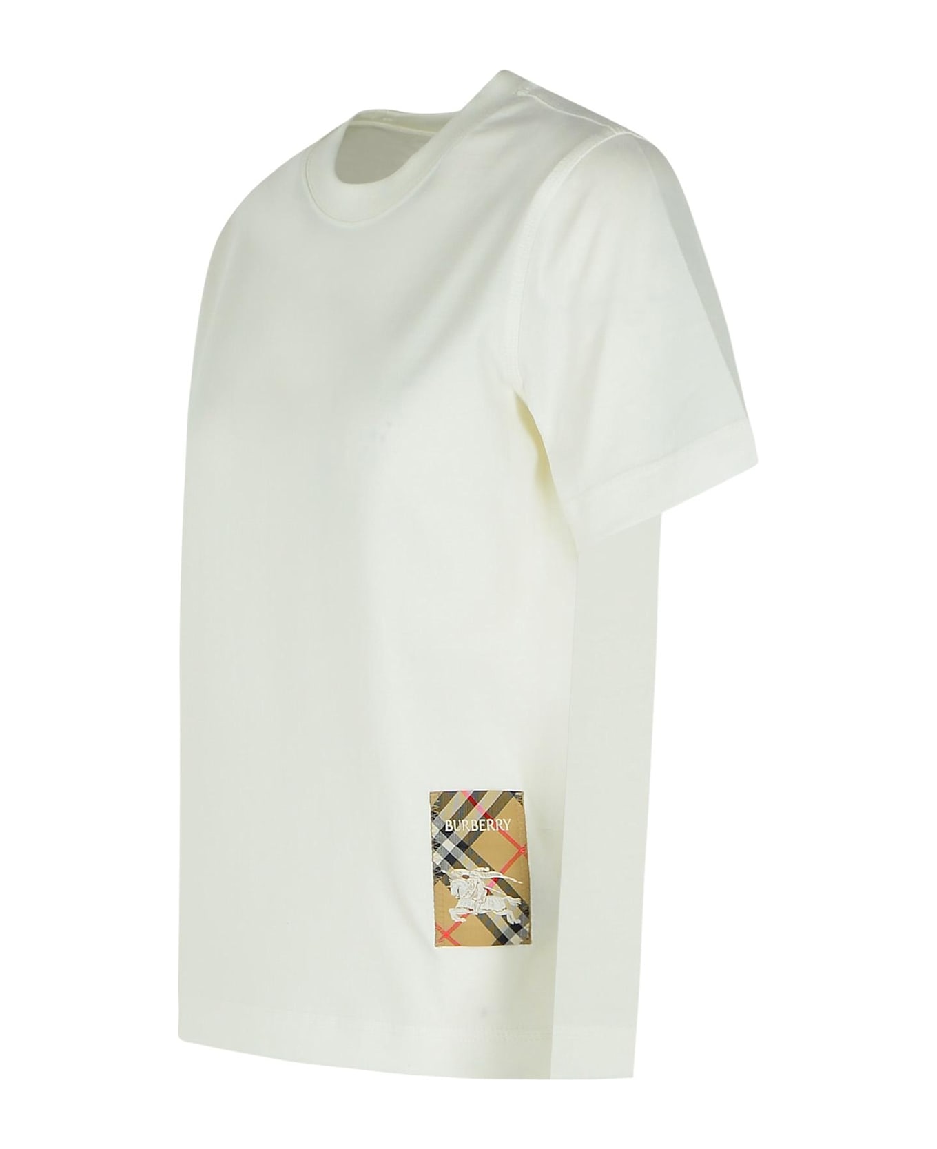 Burberry White Cotton T-shirt - CHALK Tシャツ