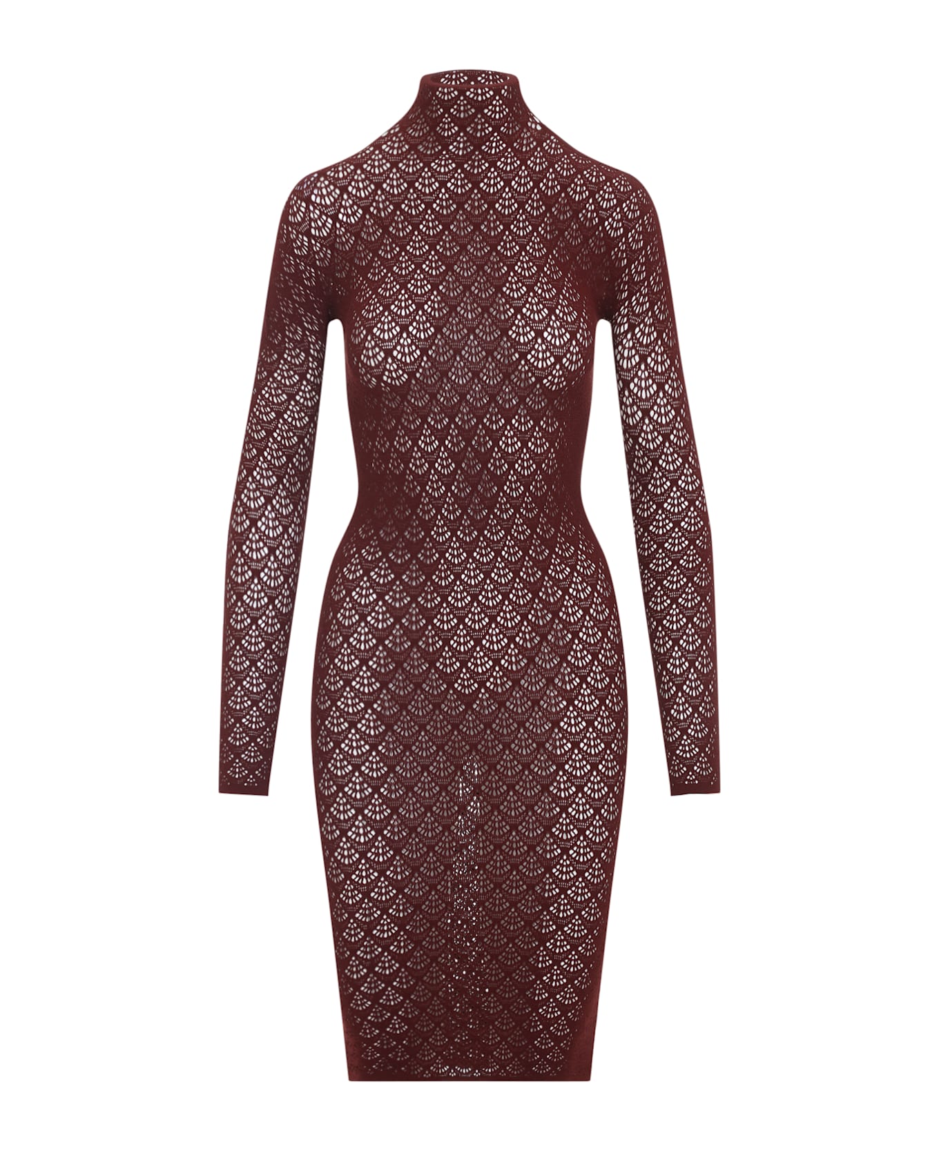 Wolford Mermaid Net Dress - Midnight Red