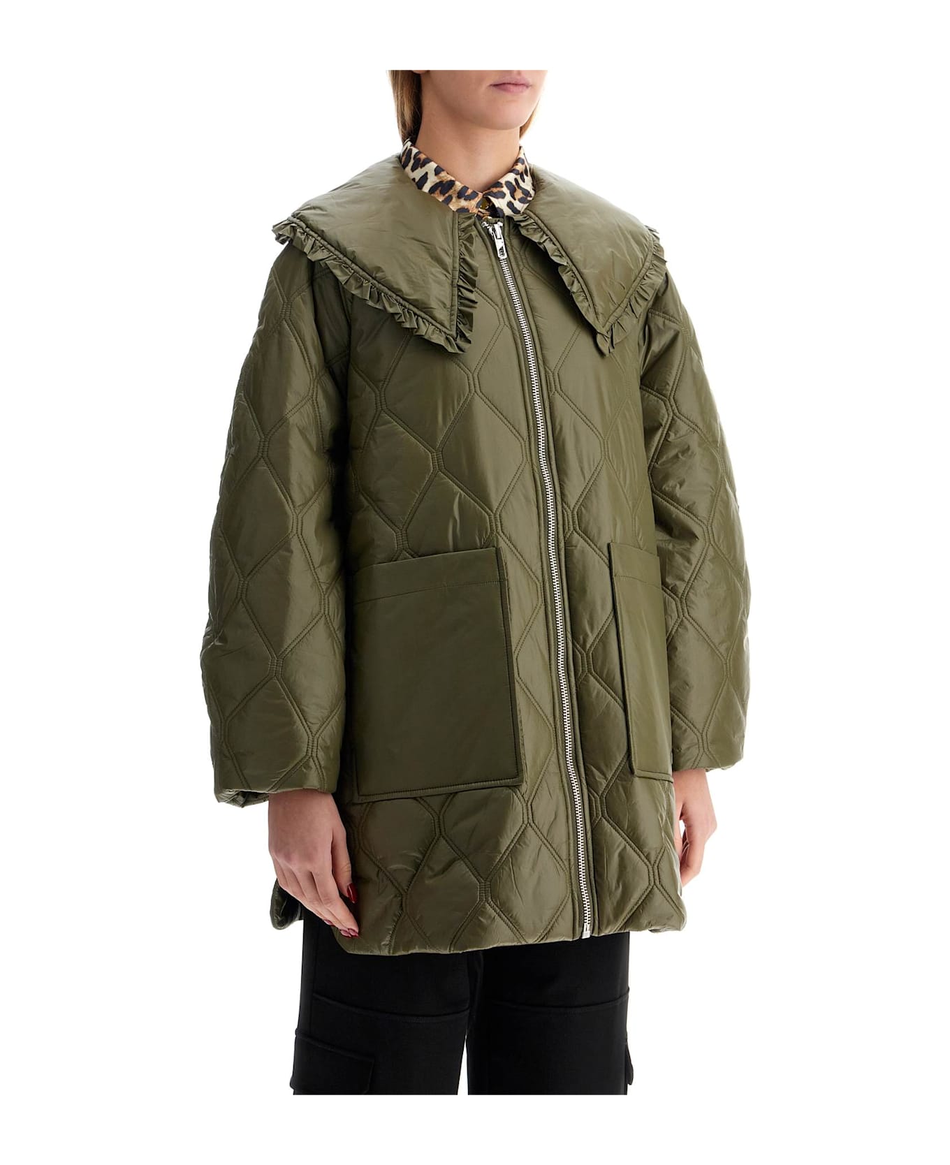 Ganni Lightweight Down Jacket - KALAMATA (Green)