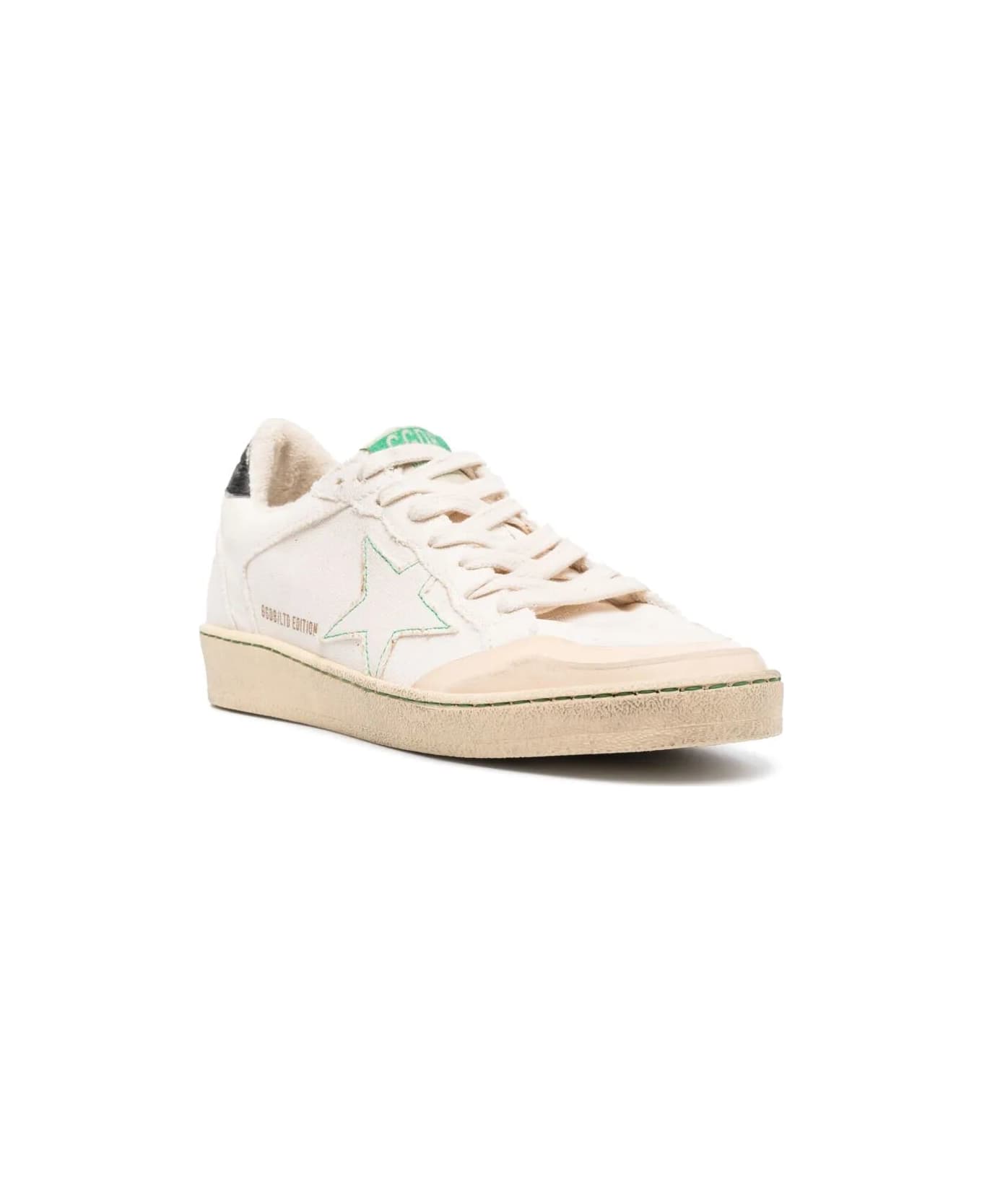 Golden Goose Ball Star Low-top Canvas Sneakers - WH/VANILLA/BLK