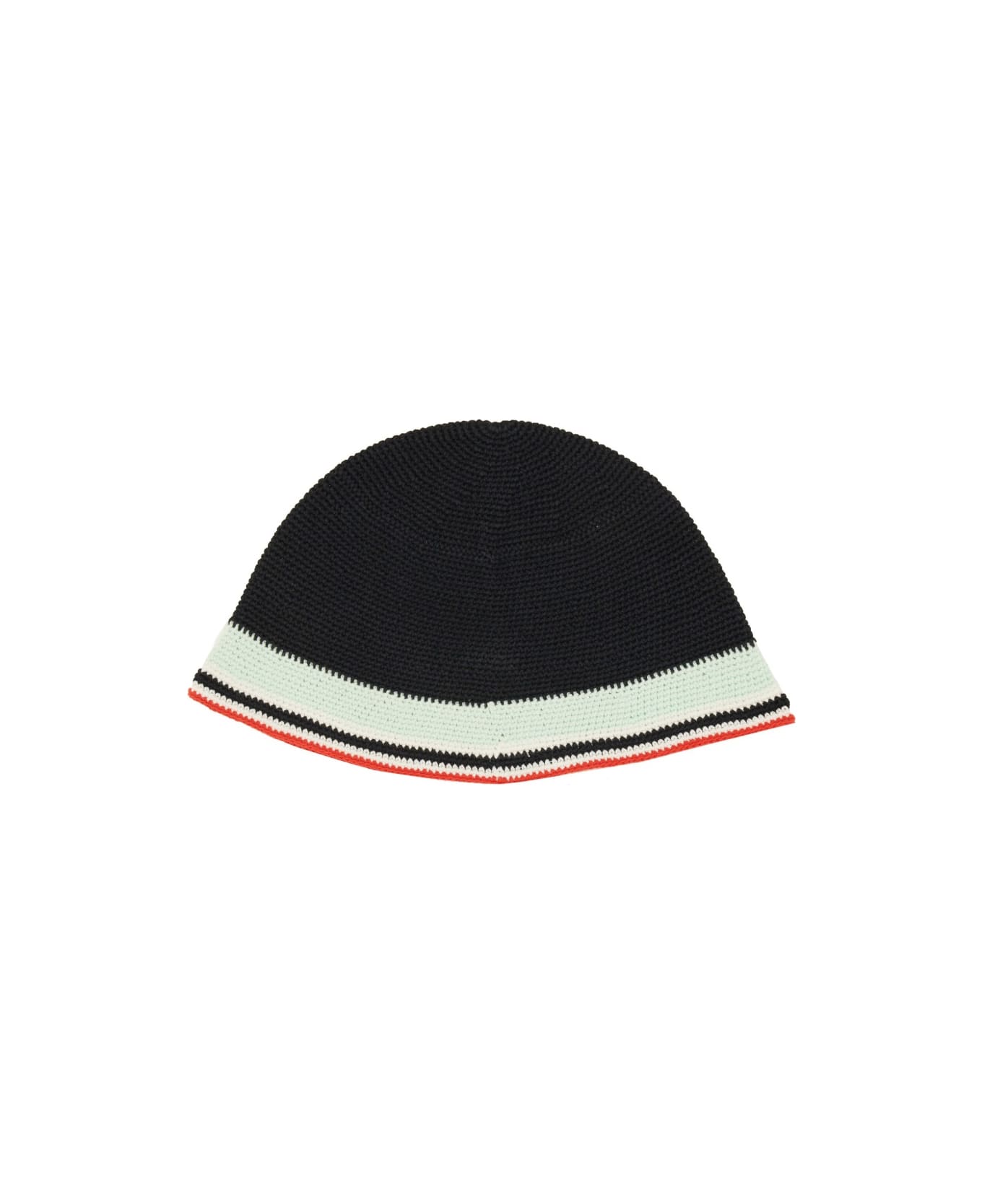 Casablanca Crochet Hat With Logo - BLACK